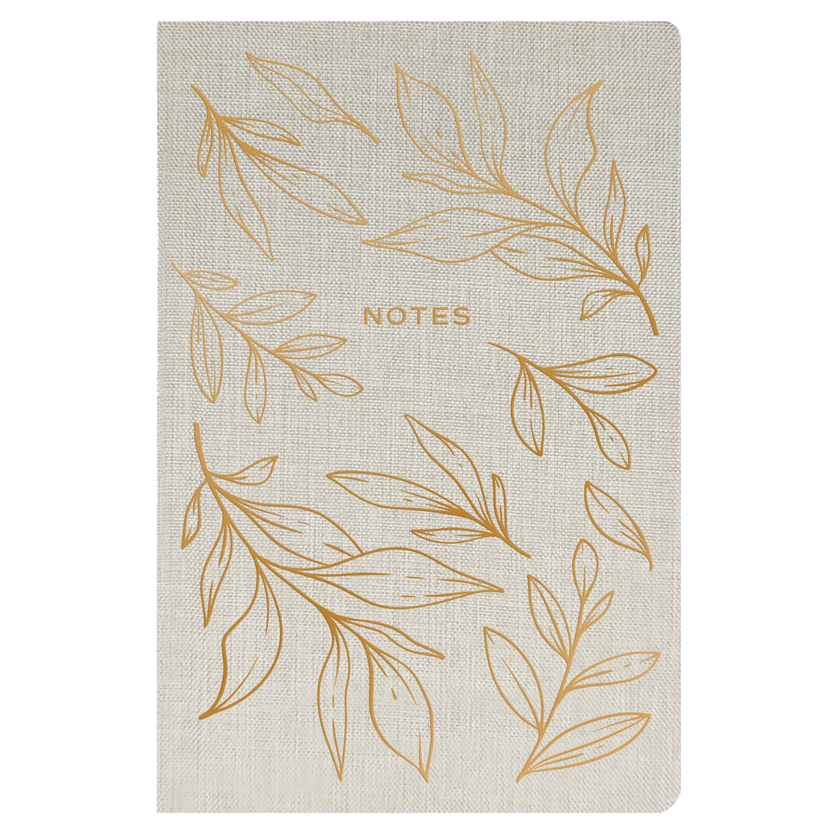 Sweet Water Decor Gold Fabric Notes Journal, Lined Pages, Hardcover Notebook with Satin Ribbon