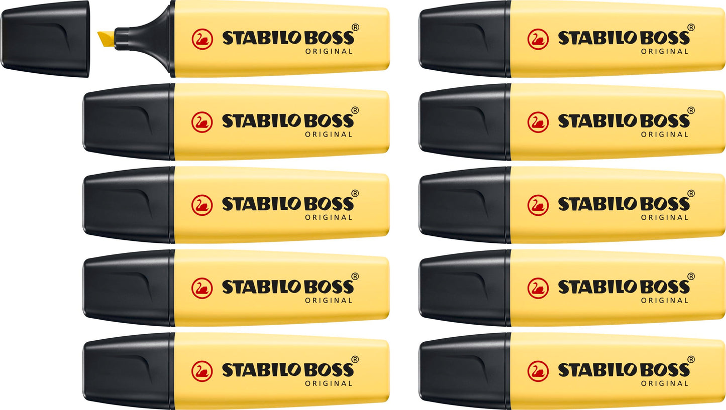 Highlighter - STABILO BOSS ORIGINAL Pastel - Pack of 10 - Milky Yellow