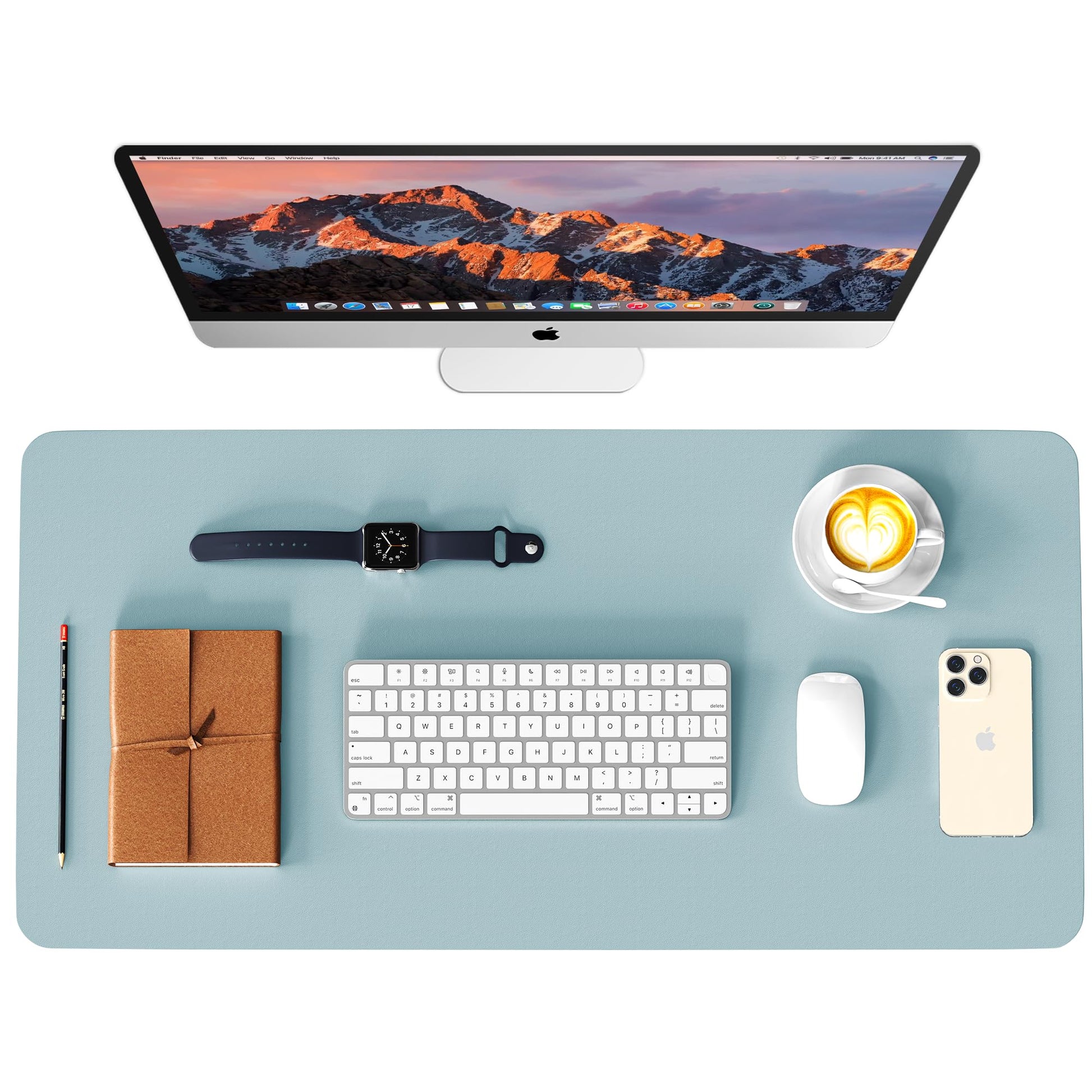 Leather Desk Pad Protector, Waterproof Mouse Pad, PU Desk Mat, Office Desk Cover, Desk Writing Mat