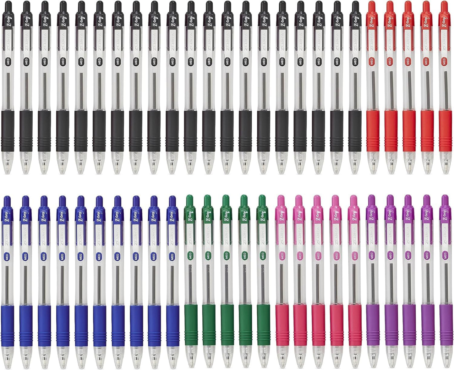 ZEBRA Z GRIP Assorted Ballpoint Pens, Retractable with Smooth Ink, Comfortable Grip and Pocket Clip