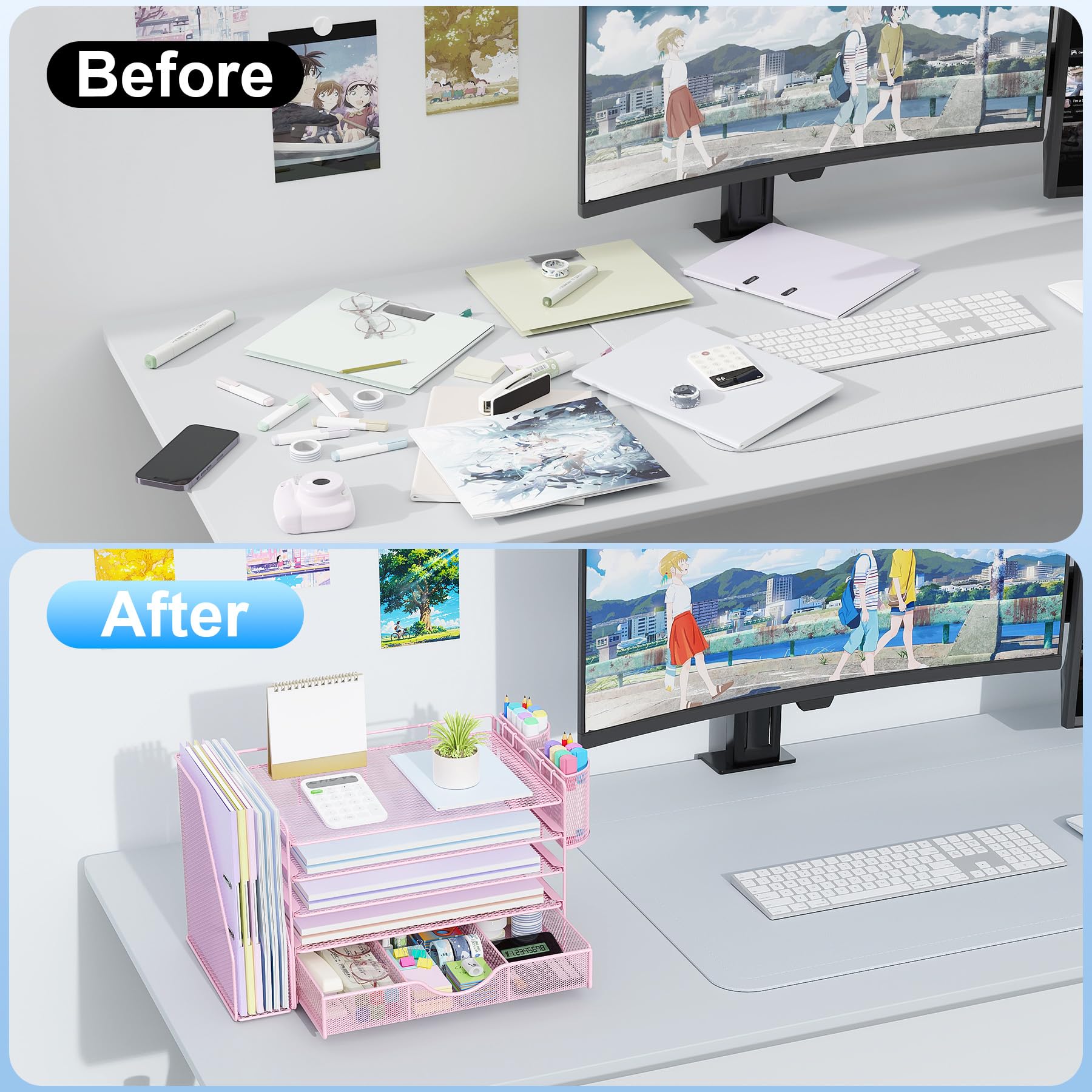 gianotter 5-Tier Desk Organizer with Drawers and File Holders
