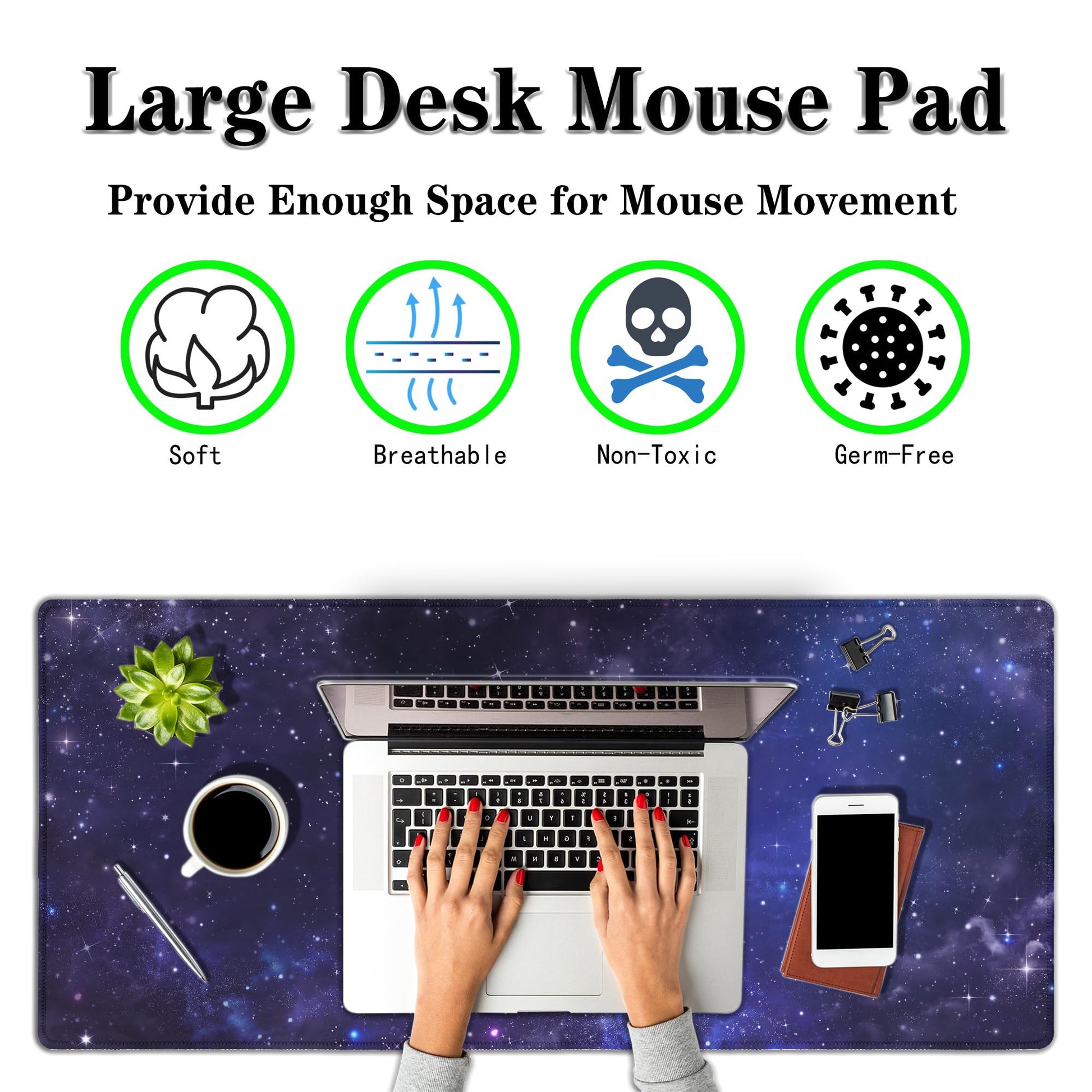 Samgula Office Desk Pad Galaxy Universe, Gaming Mousepad XXL Mouse Pads Large Mouse Pad, Work Desk