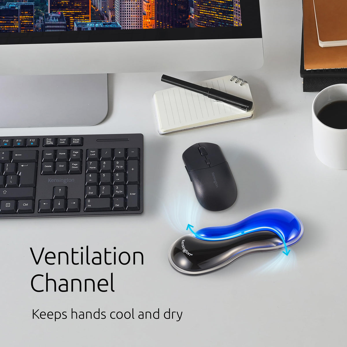 Kensington Slim Duo Gel Mouse Wrist Rest Support Cushion for Low Profile Mice & Trackballs