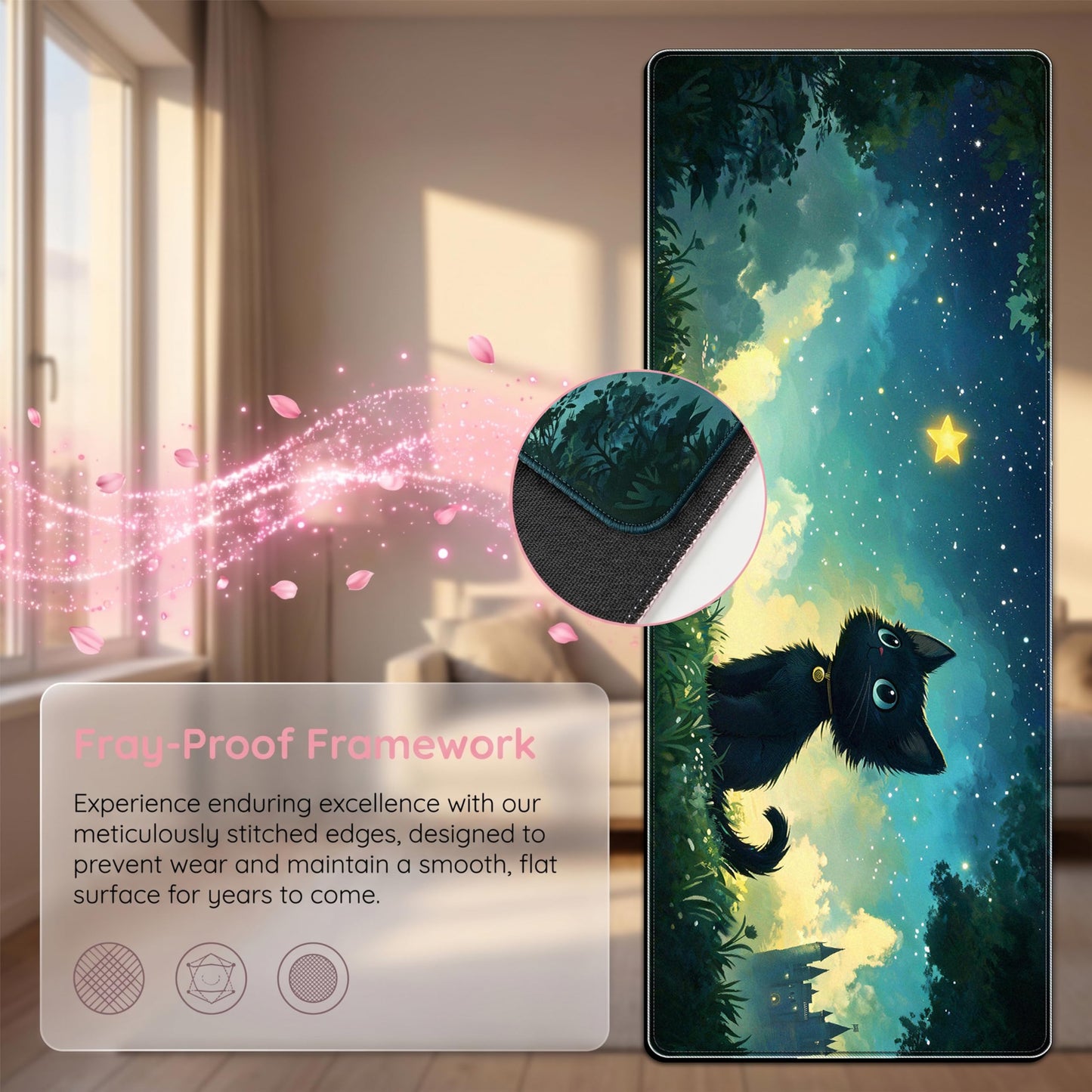 PEPYJAN Large Mouse Pad, Rubber, Non-Slip, Fade-Resistant, for Gaming and Office, 31.5 x 11.8