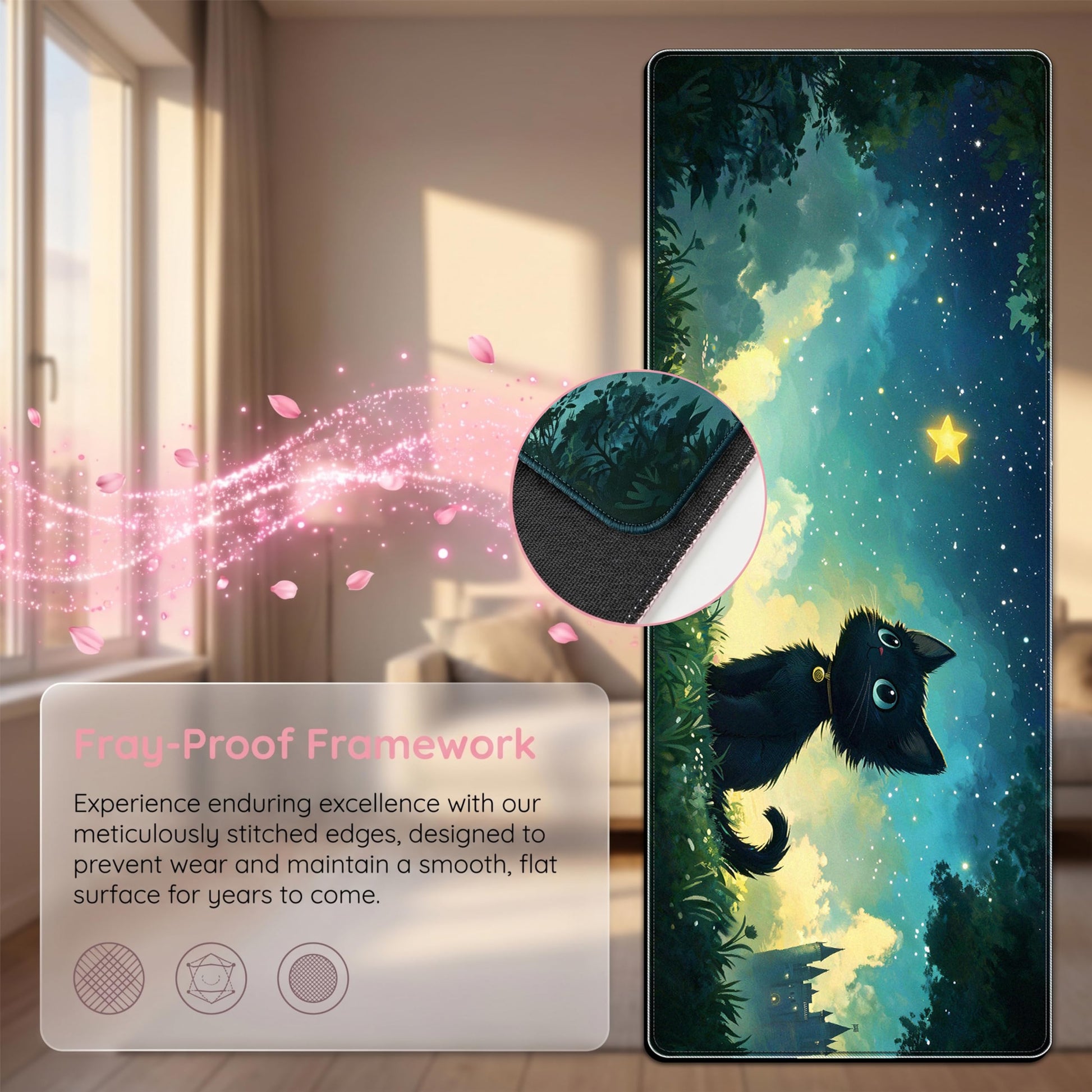 PEPYJAN Large Mouse Pad, Rubber, Non-Slip, Fade-Resistant, for Gaming and Office, 31.5 x 11.8