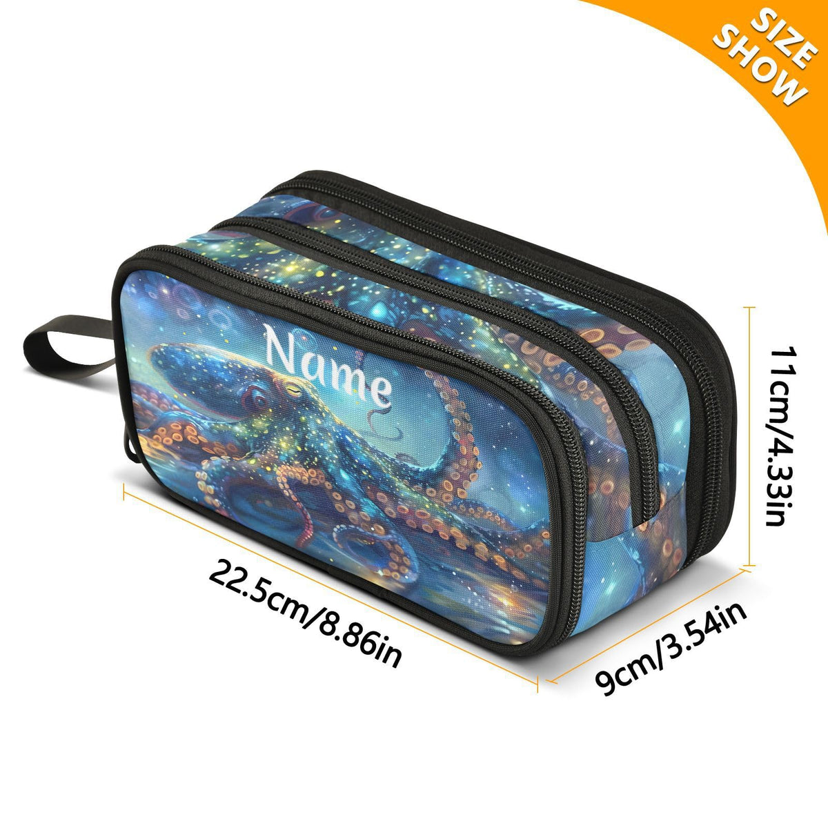 BOENLE Custom Octopus Galaxy Pencil Case Box Boys Girls Personalized Name Large Pencil Pouch