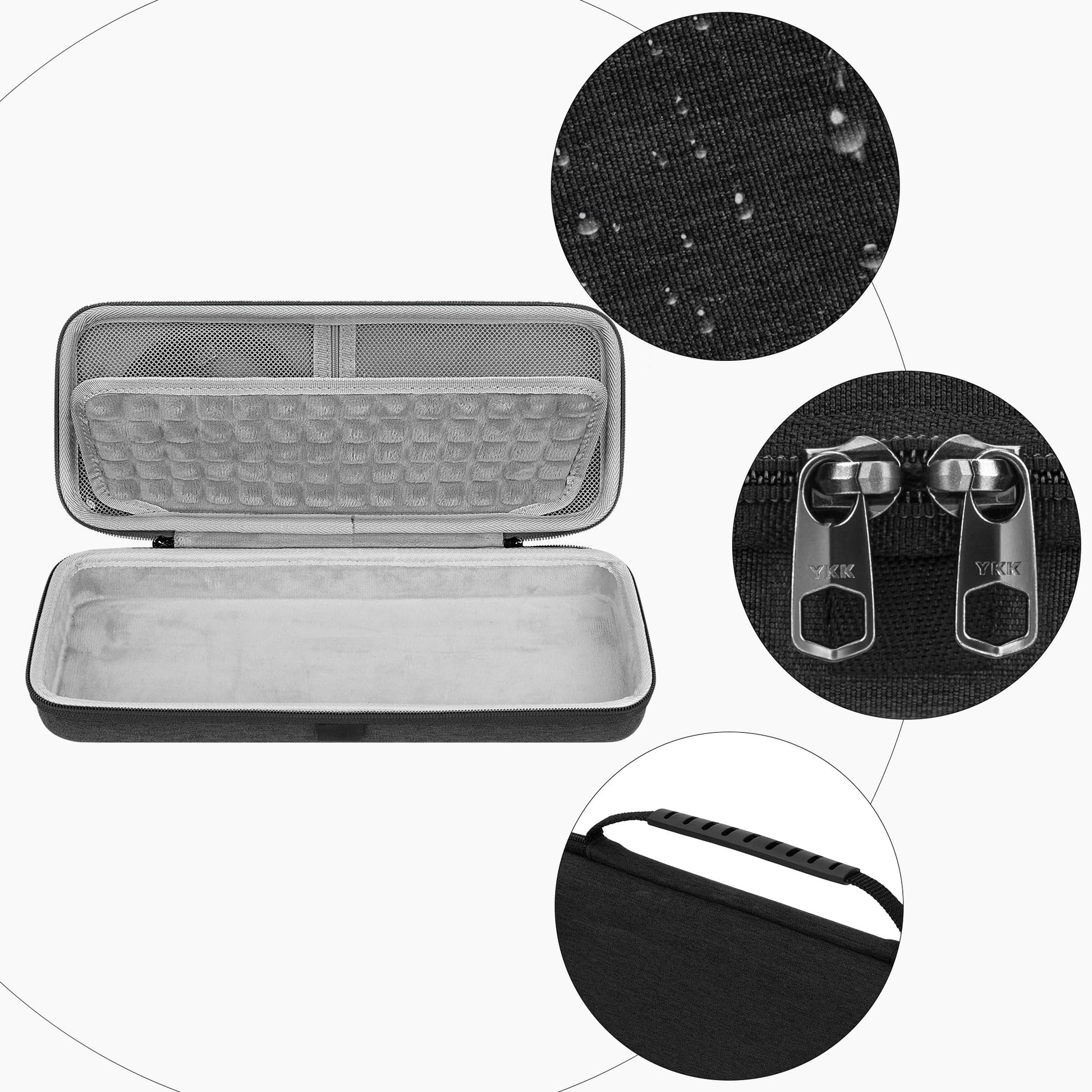 GEEKRIA 60% Compact Keyboard Case, Hard Shell Travel Carrying Bag for 61 Keys Computer Keyboard