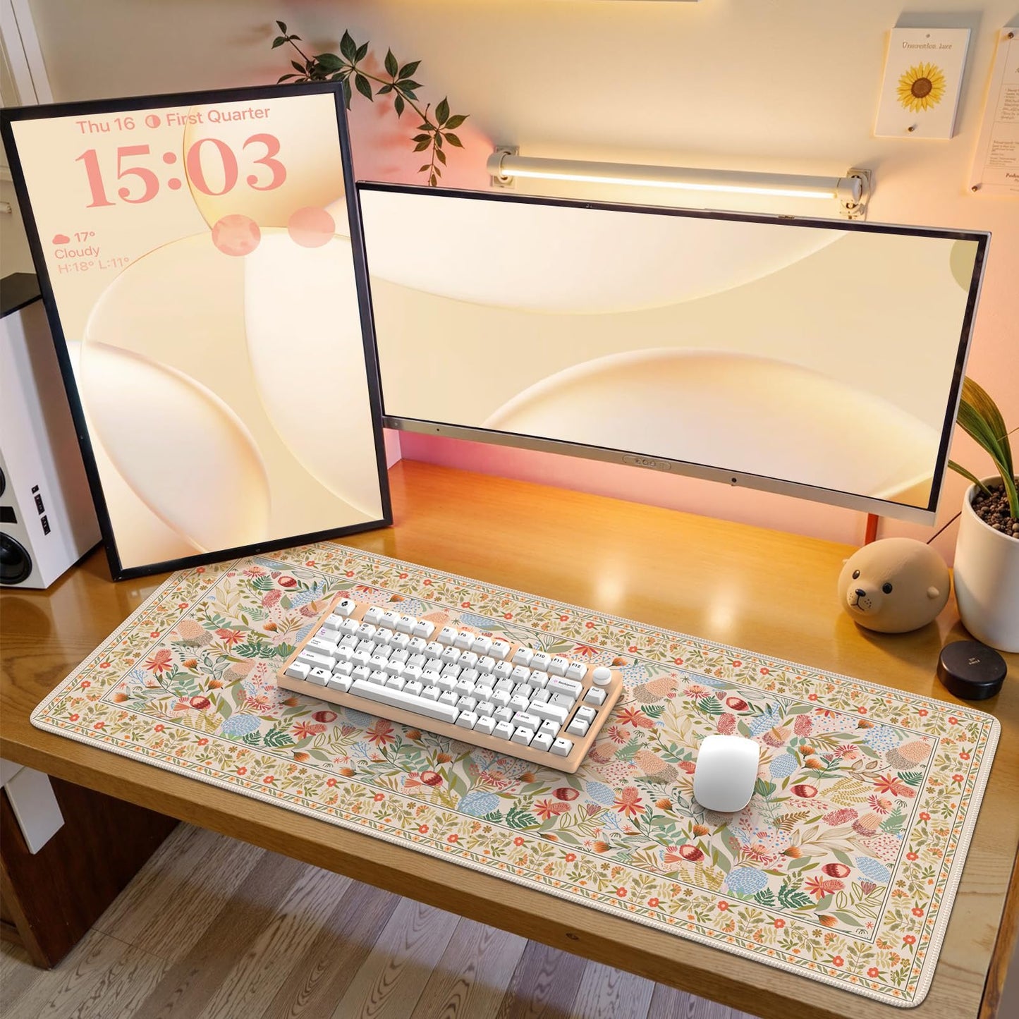 iCasso Desk Mouse Pad Extra Large, Office Desktop Mat for Women