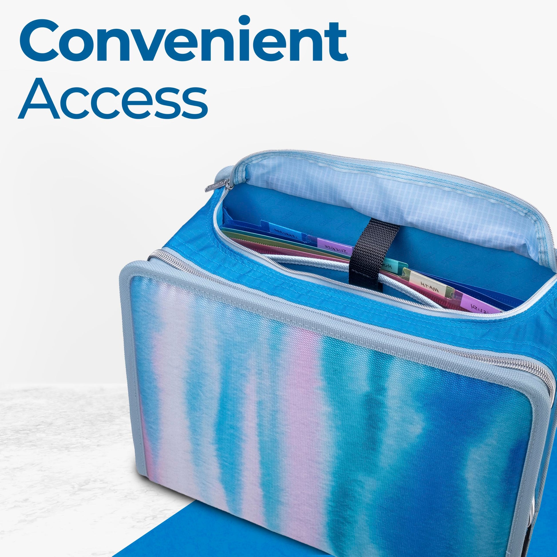 Case-it Zipper Binder | 3-Inch O-Rings | 600-Sheet | D-146 Watercolor Sky
