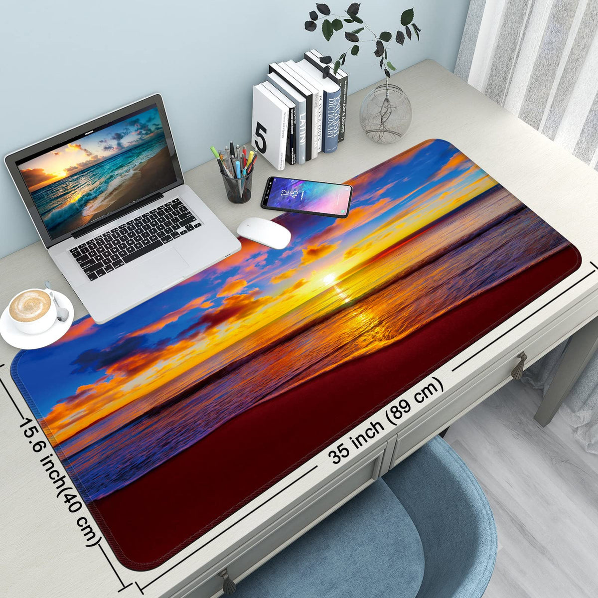 Wiabsi Desk Mat Pad,Large XXL Extended Mouse Pad Mat for Desktop Keyboard