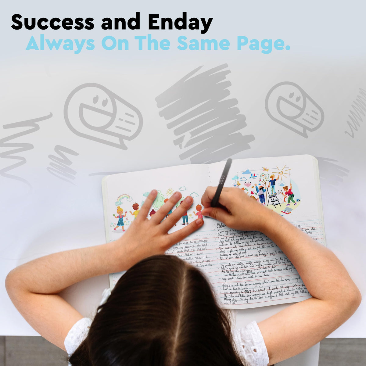 Enday Primary Journal Grades K-2, Primary Writing Journal, Half Page Ruled Primary Journal