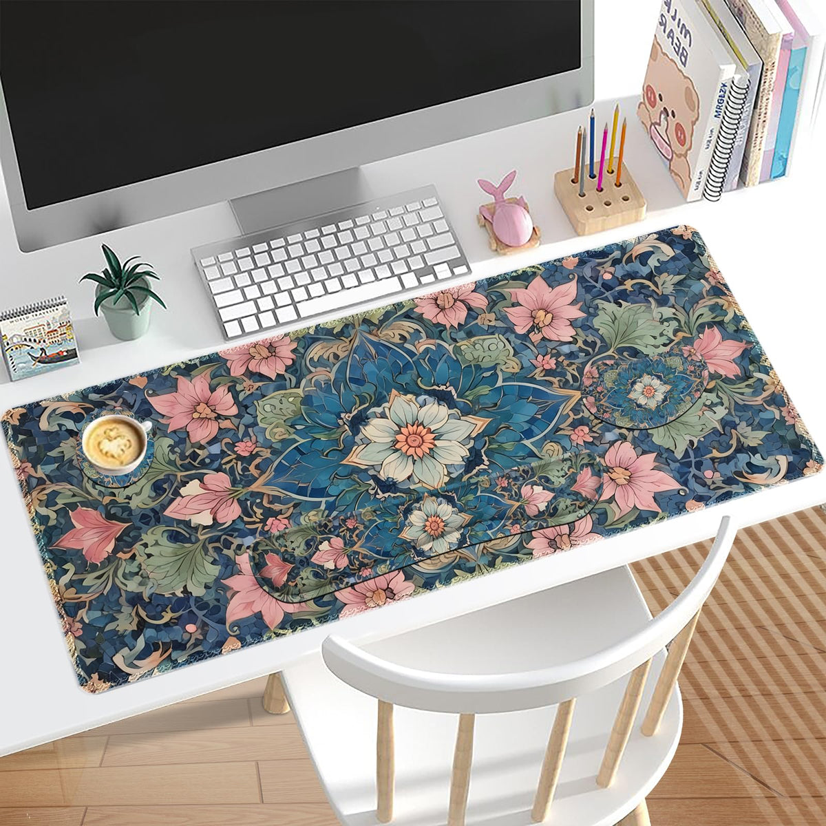 Lauspuck Large Mouse Pad and Keyboard Wrist Rest, Extended Mouse Pad with Wrist Support, Non-Slip