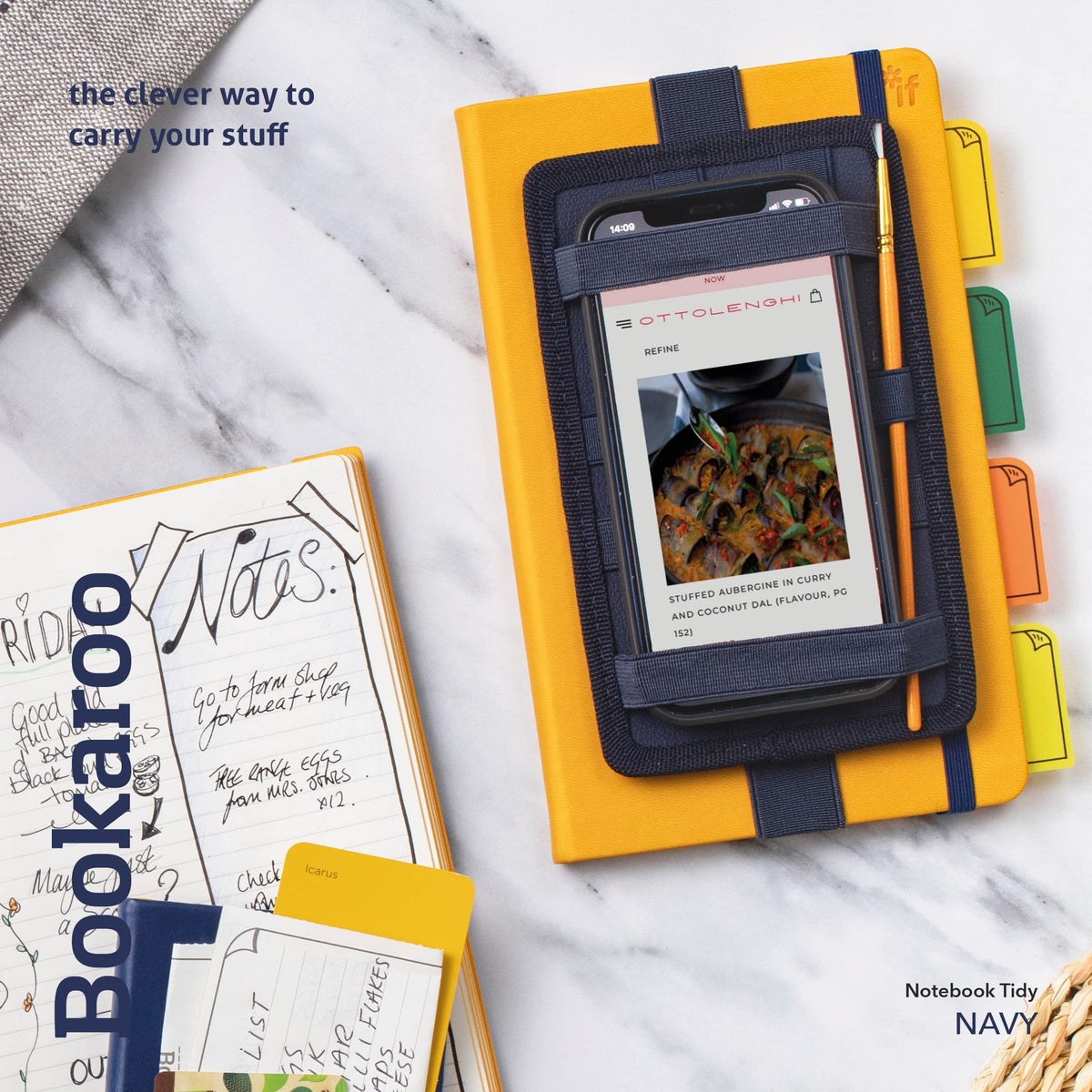 IF Bookaroo Notebook Tidy - Navy for A5 size Books and Notebooks