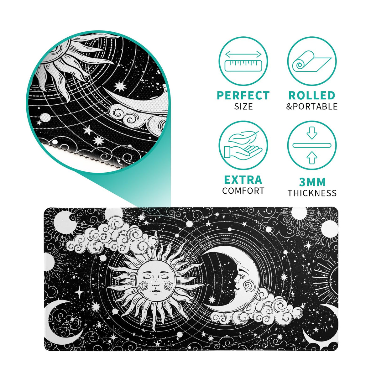 Magic Astrology Extended Big Mouse Pad Large, Gaming Mouse Pad Desk Pad,27.6x11.8 Inch Long