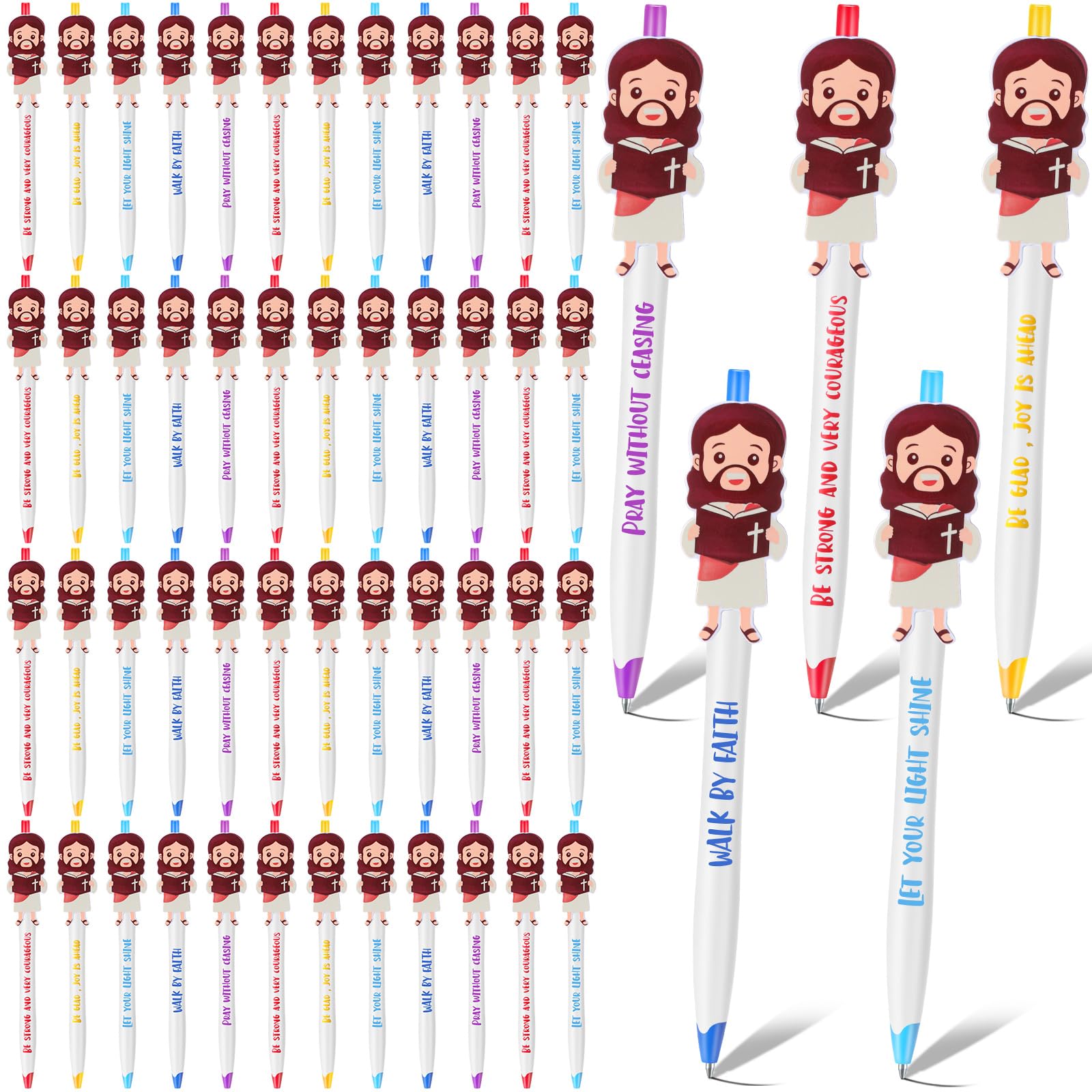 CroBlissful 72 Pcs Christian Jesus Pens for Kids, Back to School Supplies