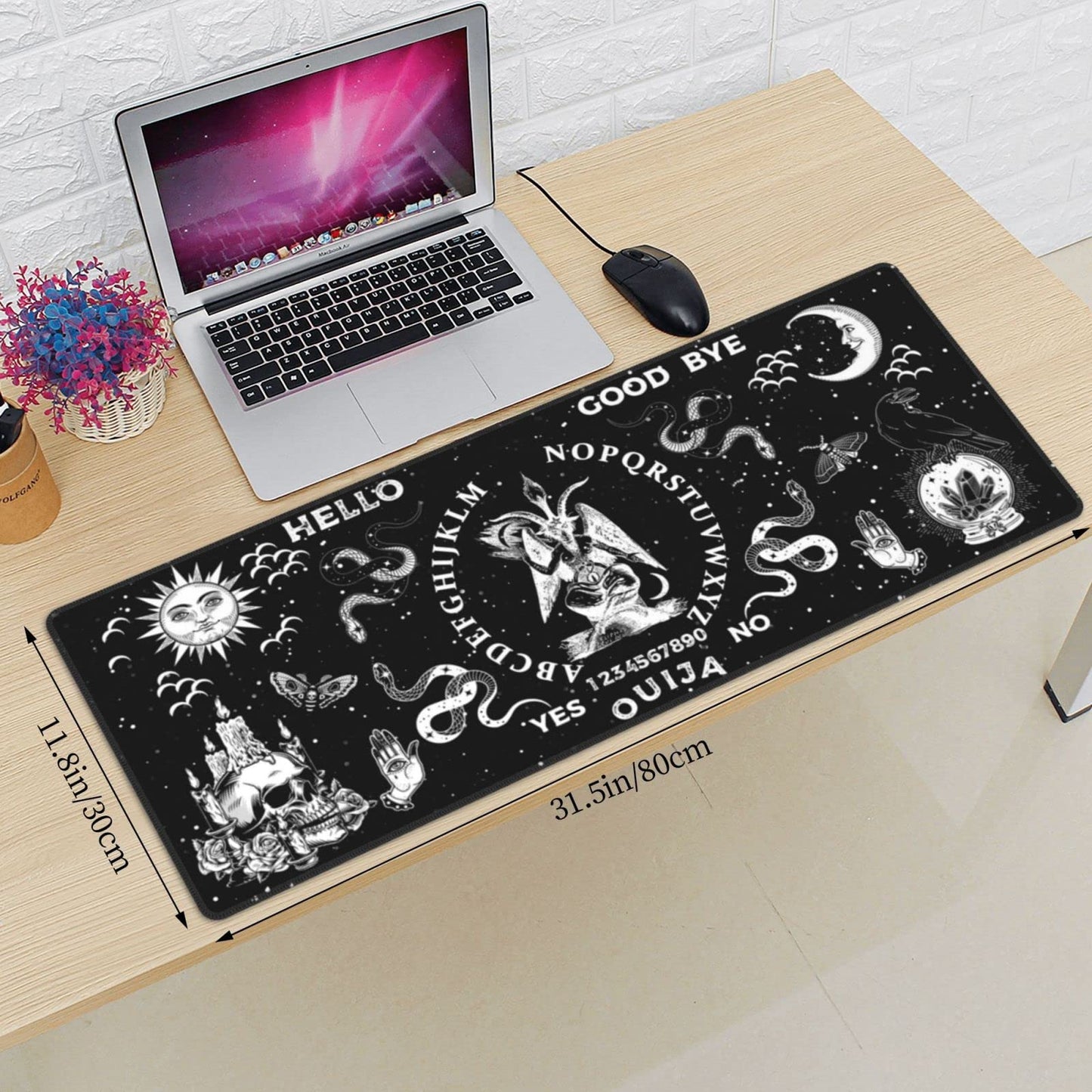 Mouse pad XL Extended Non Slip Rubber Base Stitched Edge 31.5 X 11.8 Inch