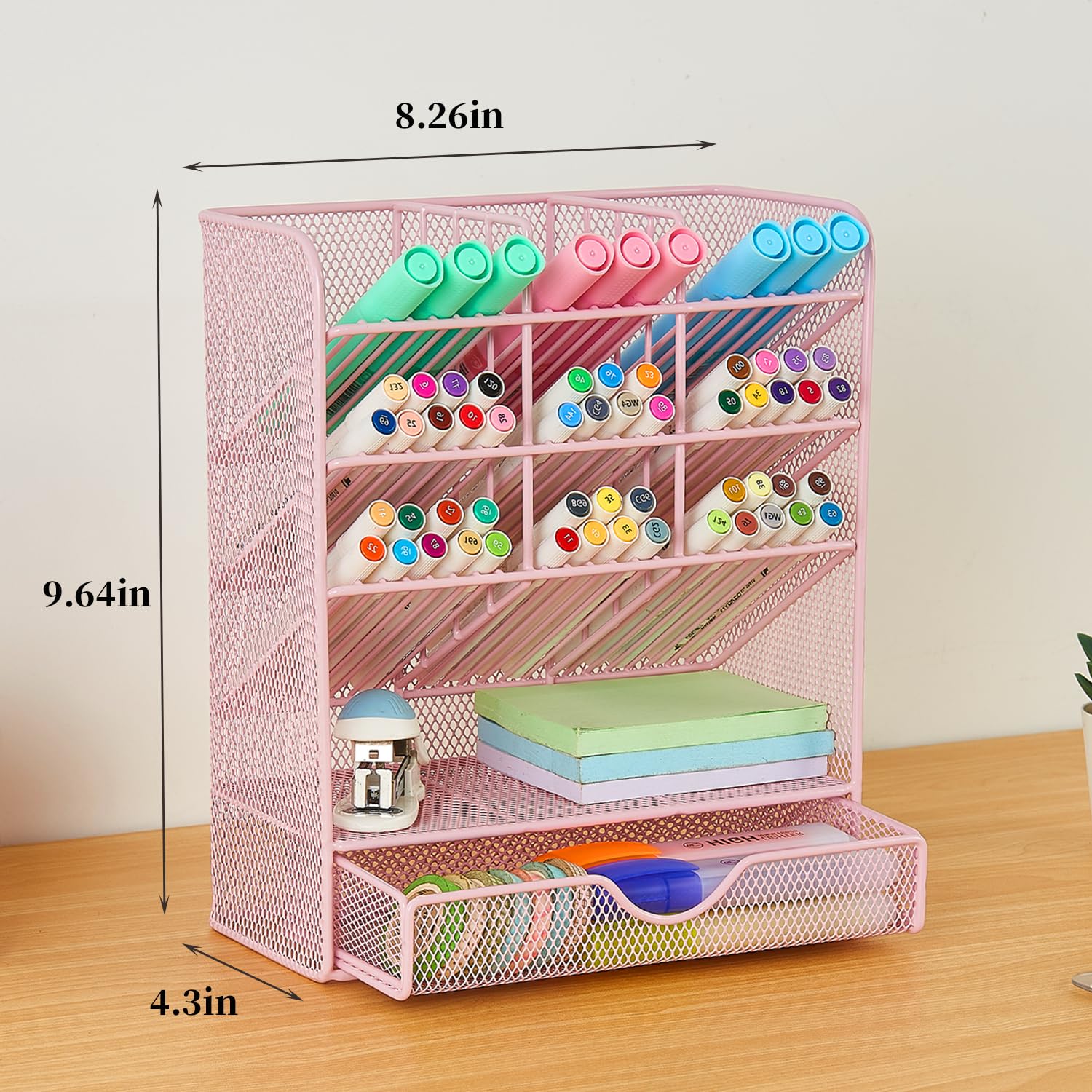 Spacrea Pen Holder Desk Organizer - Desk Organizers and Accessories, Pencil Holder with 10