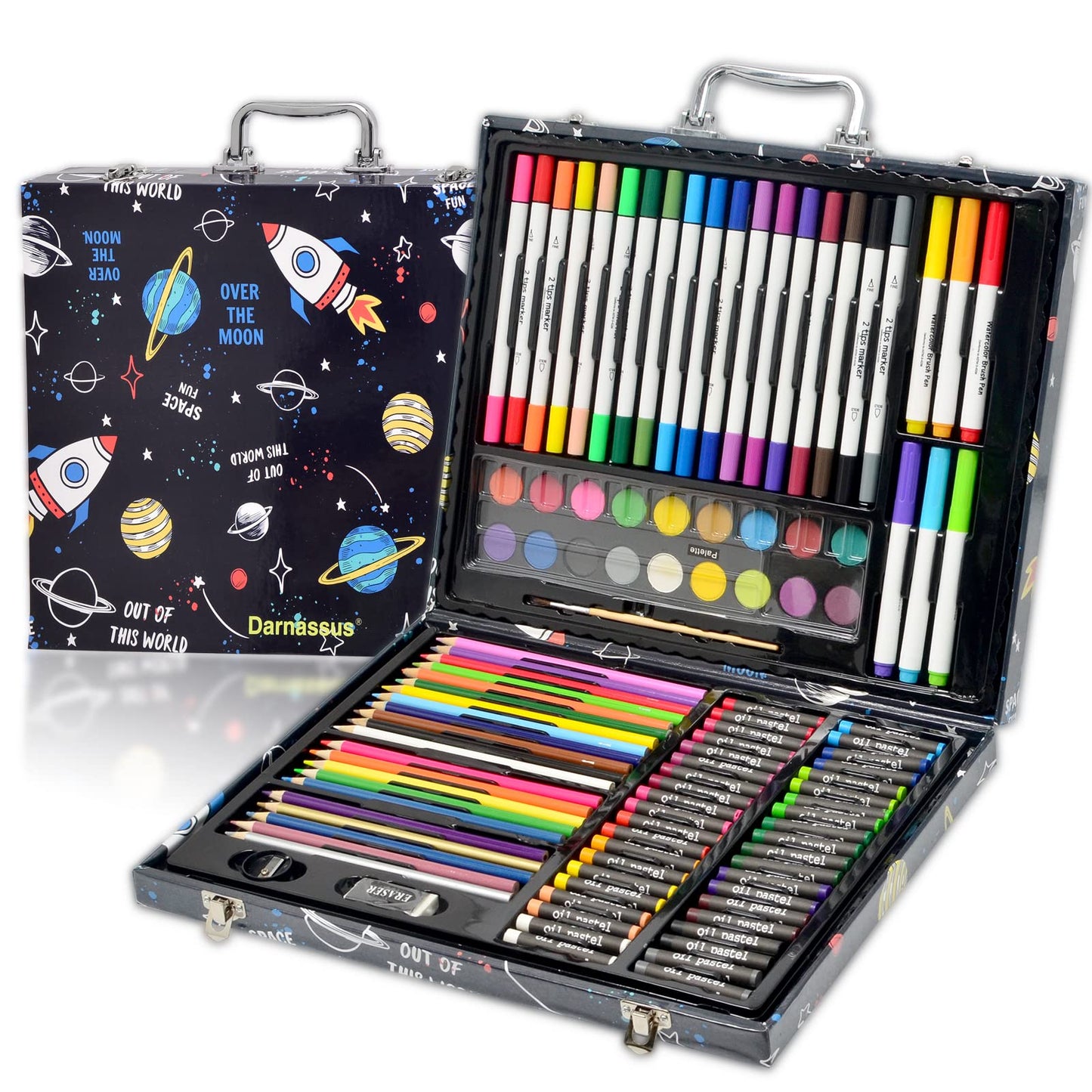Darnassus 132-Piece Art Set, Deluxe Professional Color Set, Creating Gift Box, Art Set Crafts