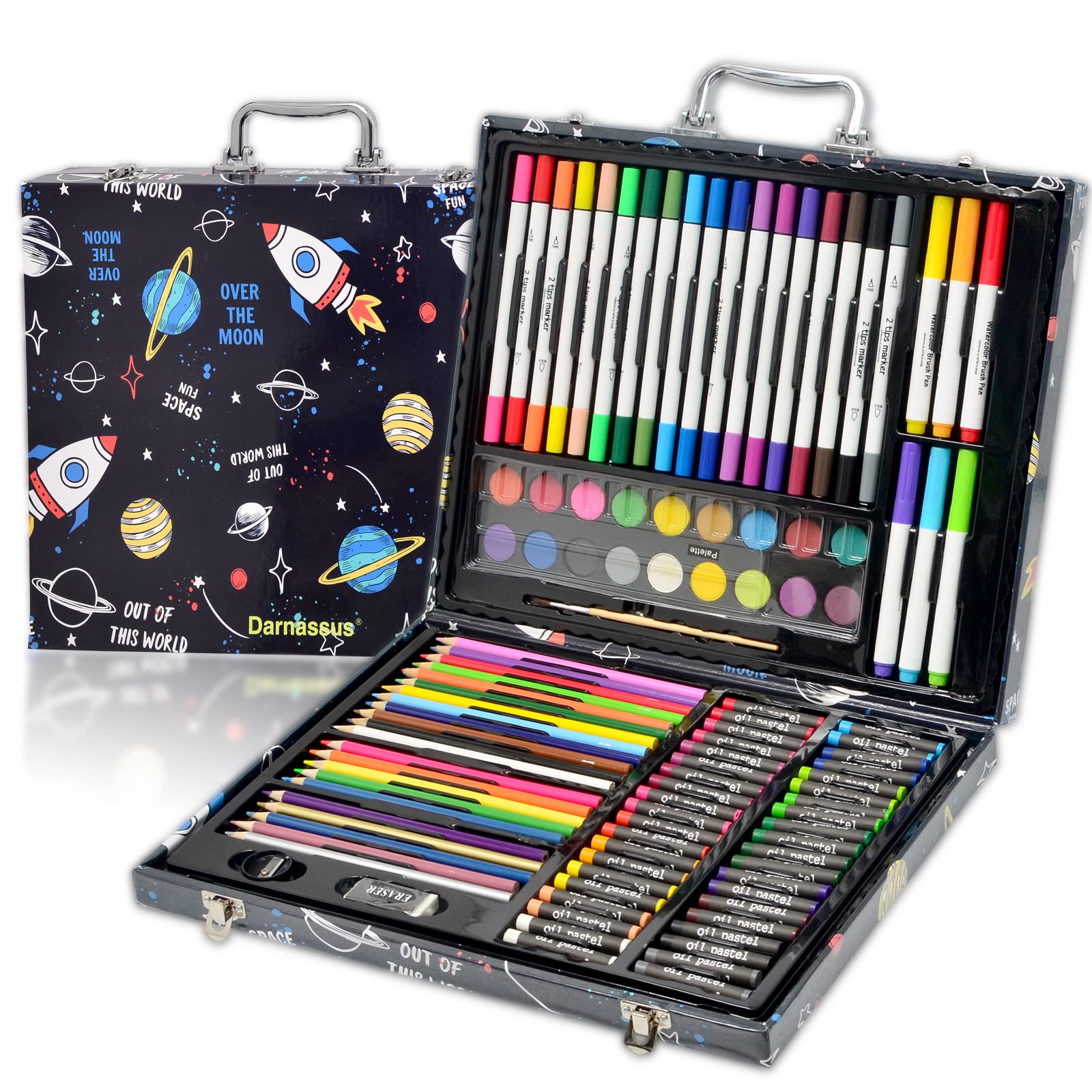 Darnassus 132-Piece Art Set, Deluxe Professional Color Set, Creating Gift Box, Art Set Crafts