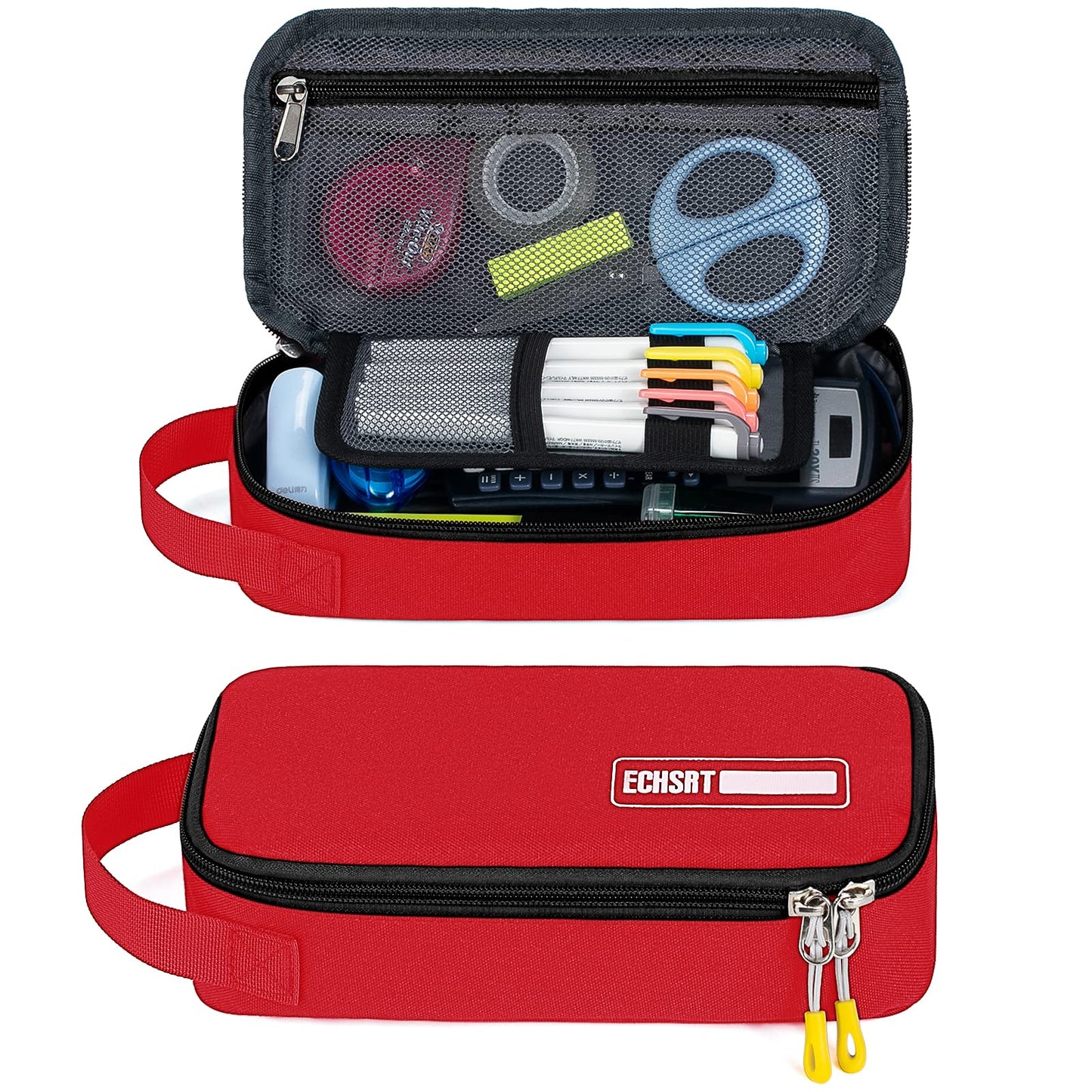 ECHSRT Large Pencil Case, Aesthetic Pen Pouch with Big Capacity, Minimalist Portable Stationery Bag
