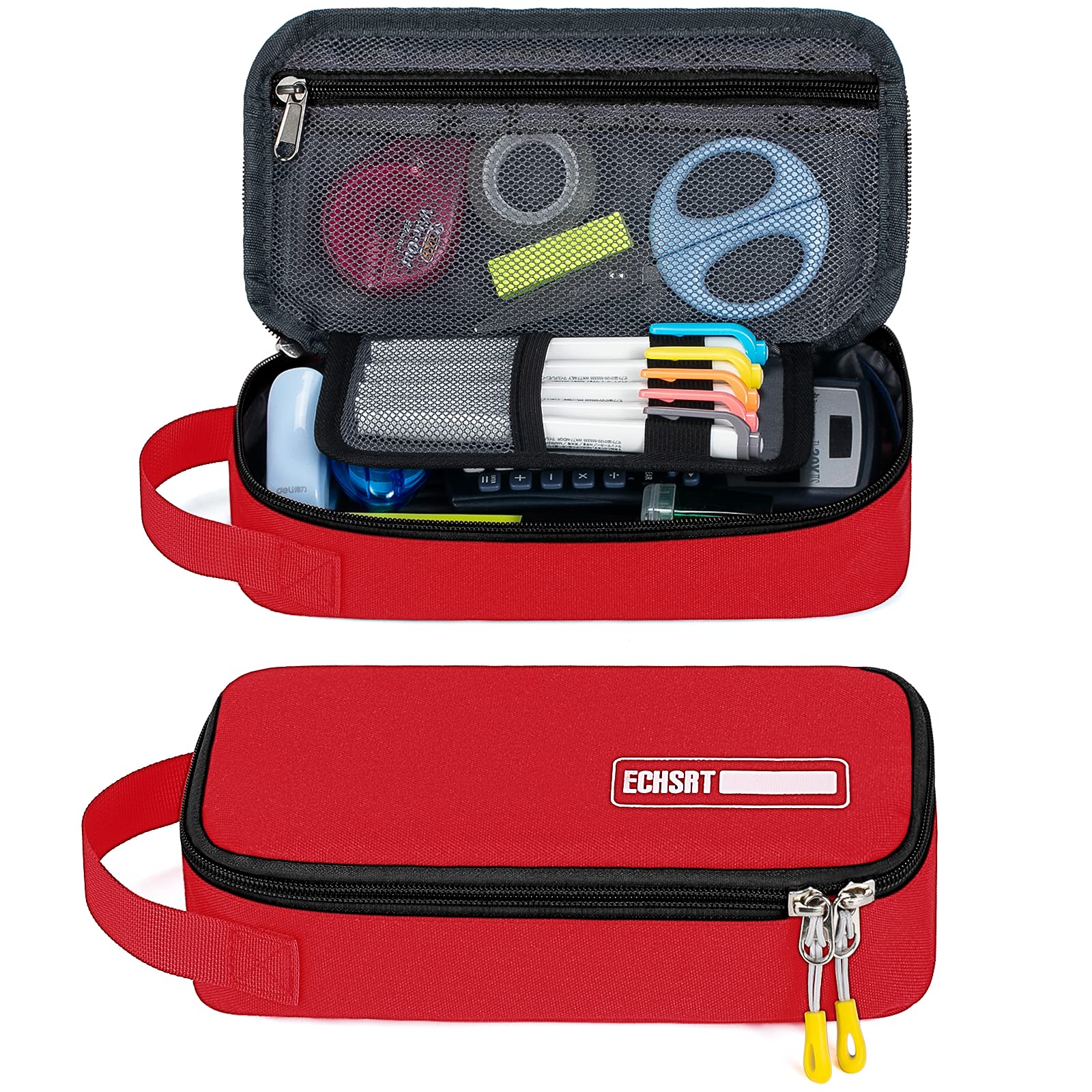 ECHSRT Large Pencil Case, Aesthetic Pen Pouch with Big Capacity, Minimalist Portable Stationery Bag