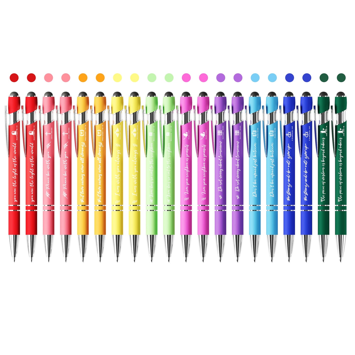 Ctsotmybs Christian Pens 2-in-1 Stylus Inspirational Bible Verse Pens Bulk Christian Gifts for Men