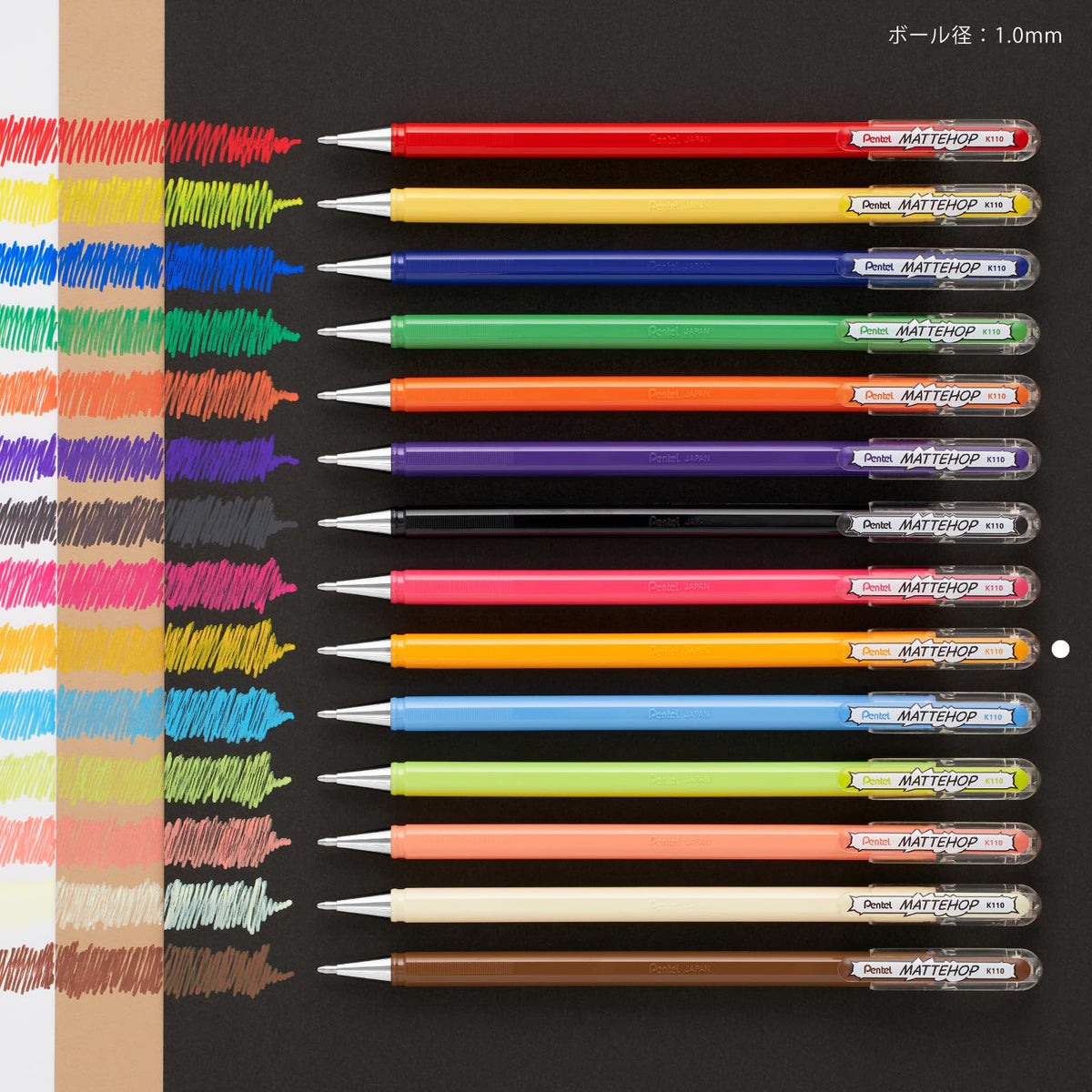 Pentel Color Ballpoint Pen, Matte Hop, Yellow Orange, 10 Count K110-VF2