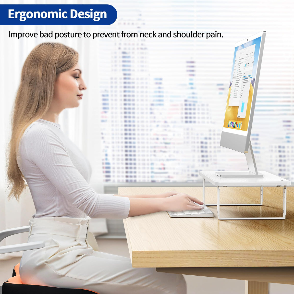 BESIGN MS01 Monitor Stand Riser, Height Adjustable Laptop Stand, Computer Monitor Stand for