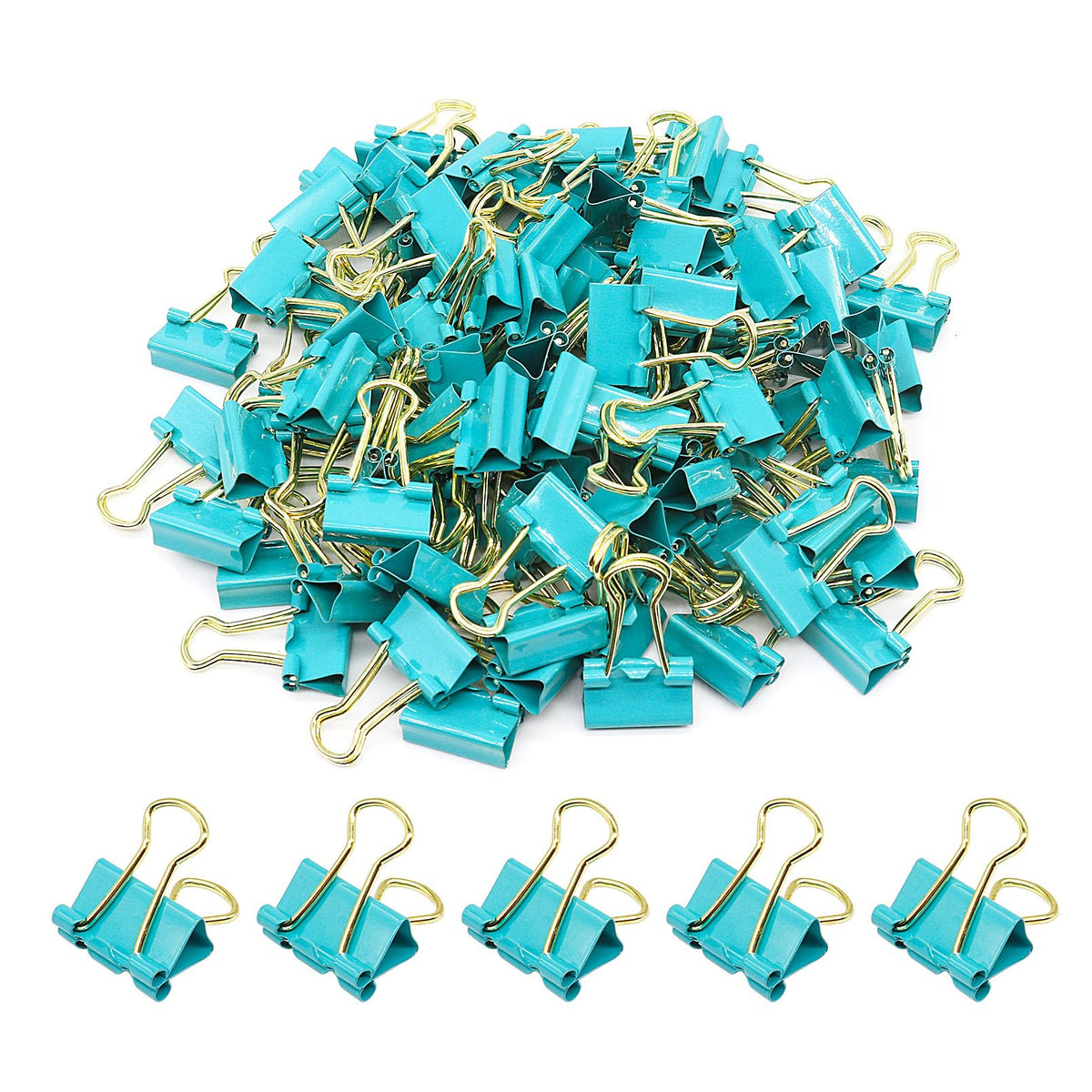 Binder Clips, Mini Paper Clip, Small Paper Clamps 15mm (5/8 inch), 100 Pack Micro Size Office Clips