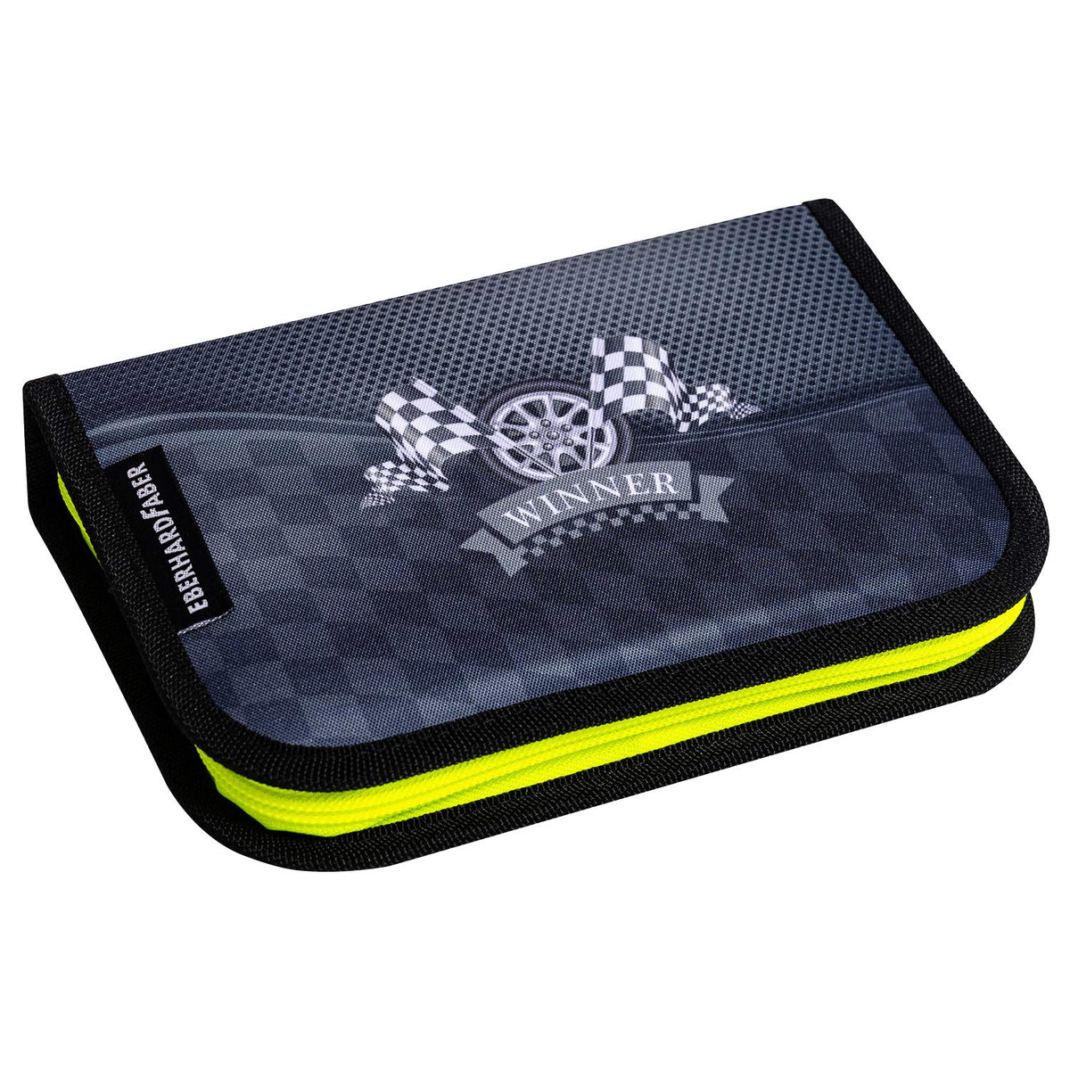 Eberhard Faber 577574 Race Car Case with Inner Flap and Zip, 32 Pieces Filled with Coloured, Ruler