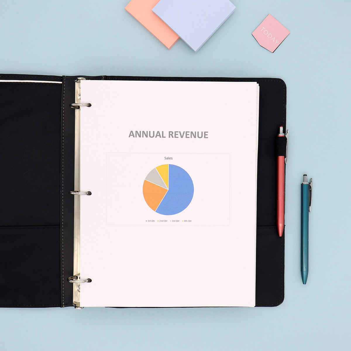 Blue Sky ProView Legacy Black 3 Ring Binder, Letter Size, 1", Textured Faux Leather Cover, Built-in