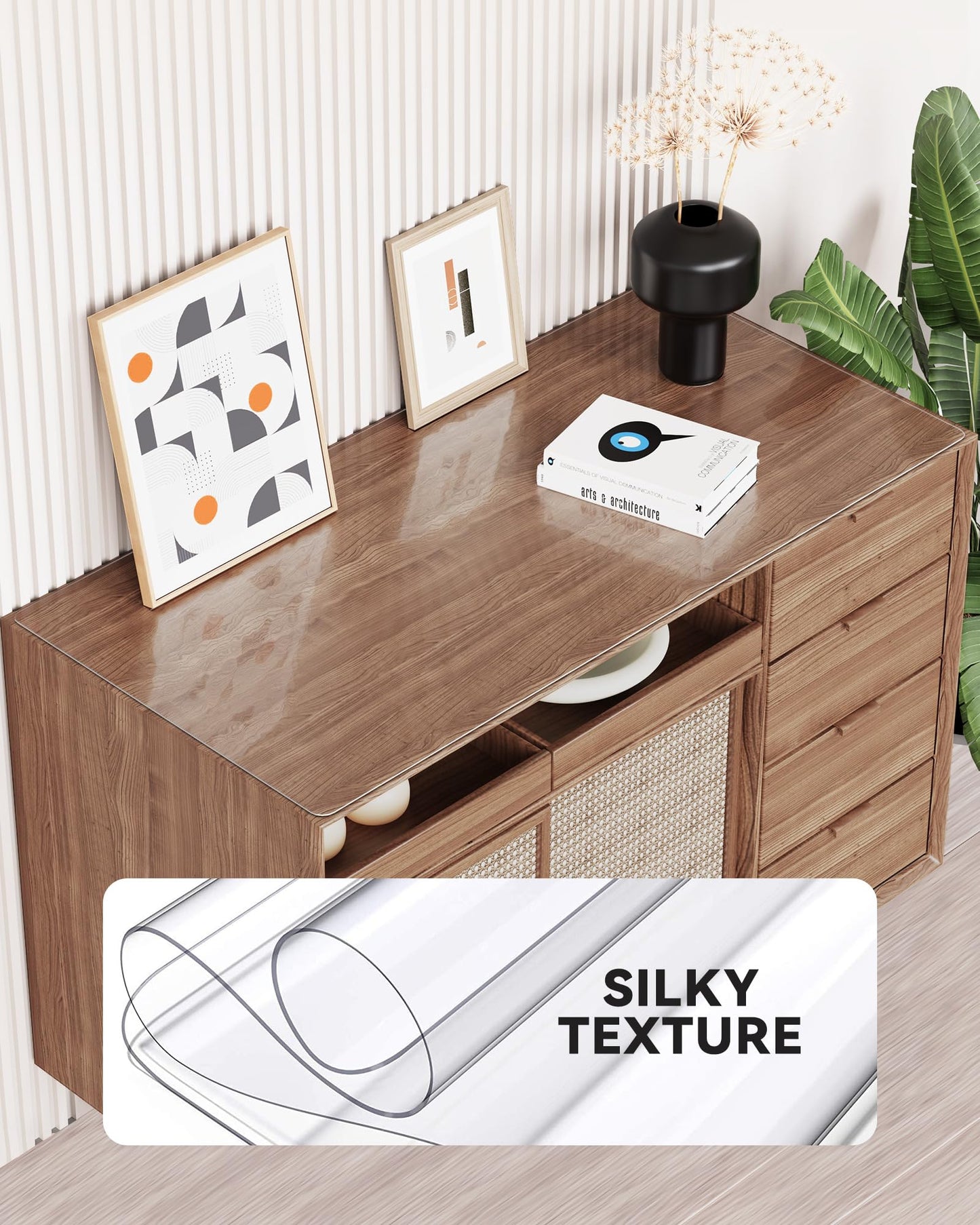 Oterri Clear Writing Desk Pad, 36’’x20” Heat Resistant Waterproof PVC Round Edge Durable Desk