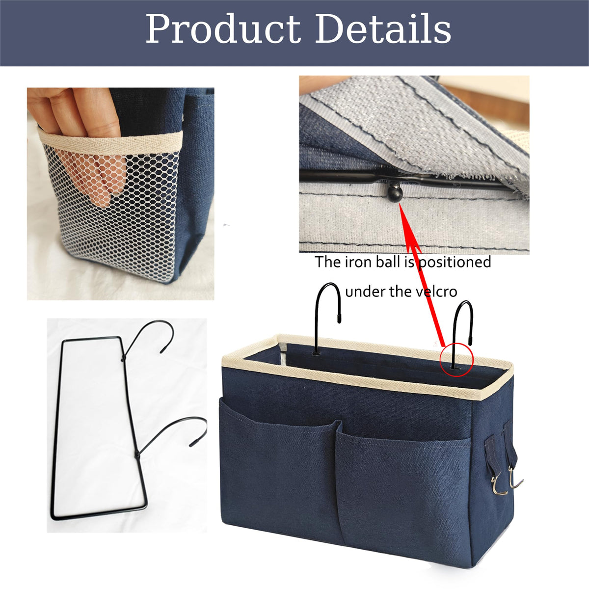 Someteth Bedside Caddy Bedside Hanging Storage Basket Multi-Function Organizer Caddy for Bunk and