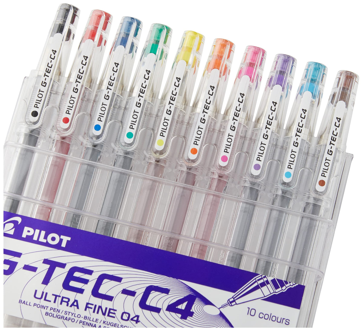 Pilot G - Tec C4 Gel Microtip Rollerball 0.4 mm - Assorted, Pack of 10