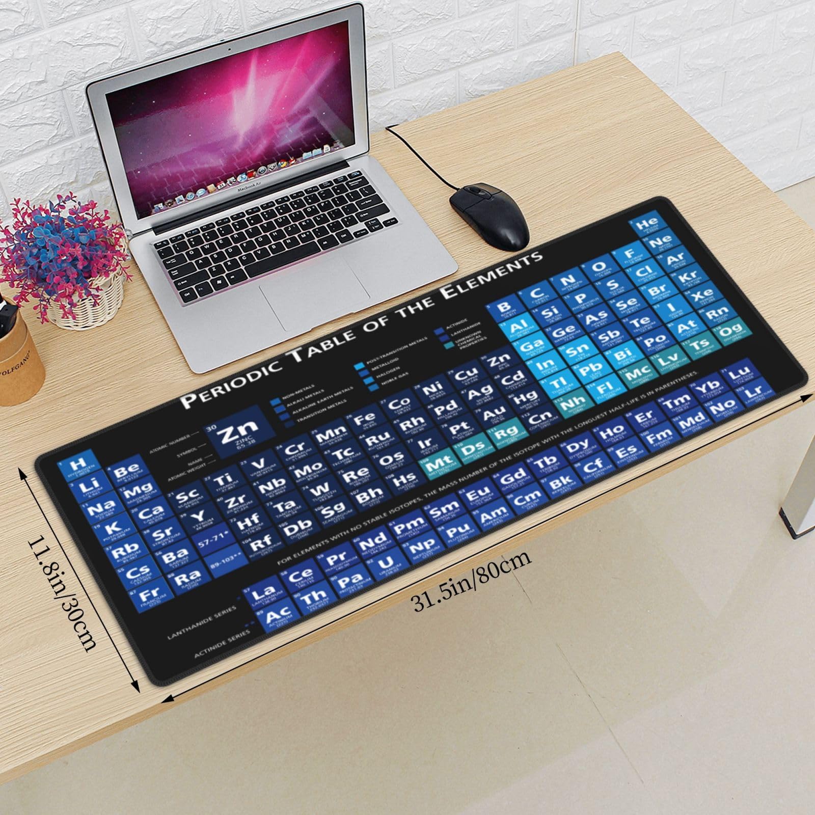 Sigouyinei Extra Large Desk Pad 31.5x12in Office Gaming Non-Slip Mouse Pad