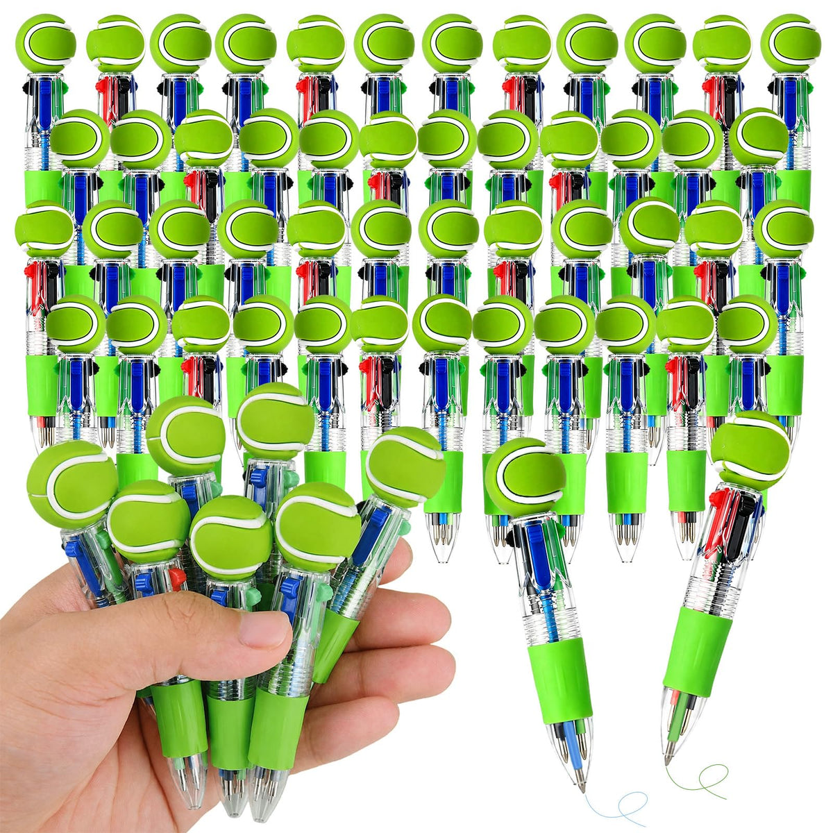 Zhirlyn Tennis Party Favors Tennis Pens Mini Multicolor Pen in One Cute Fun 4-in-1 Pens Bulk Cool