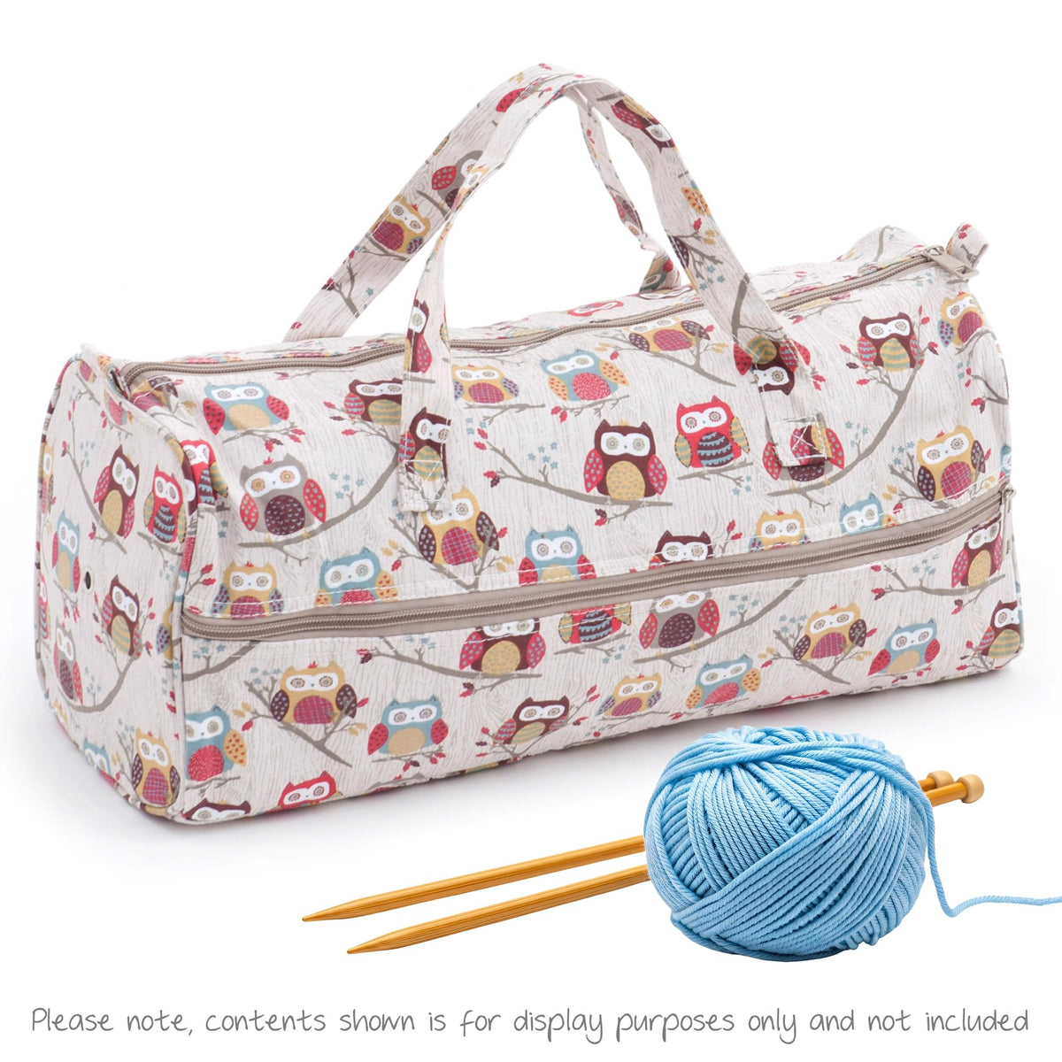 Hobby Gift Knitting Bag Large Yarn Storage Bag with Zippered Compartments for Knitting Needles