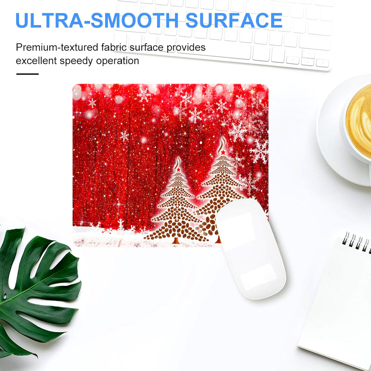 Red Mousepad Bling Mouse Pad Diamond Glitter Sparkle Rose Gold Mousepad Red Christmas Tree Mouse