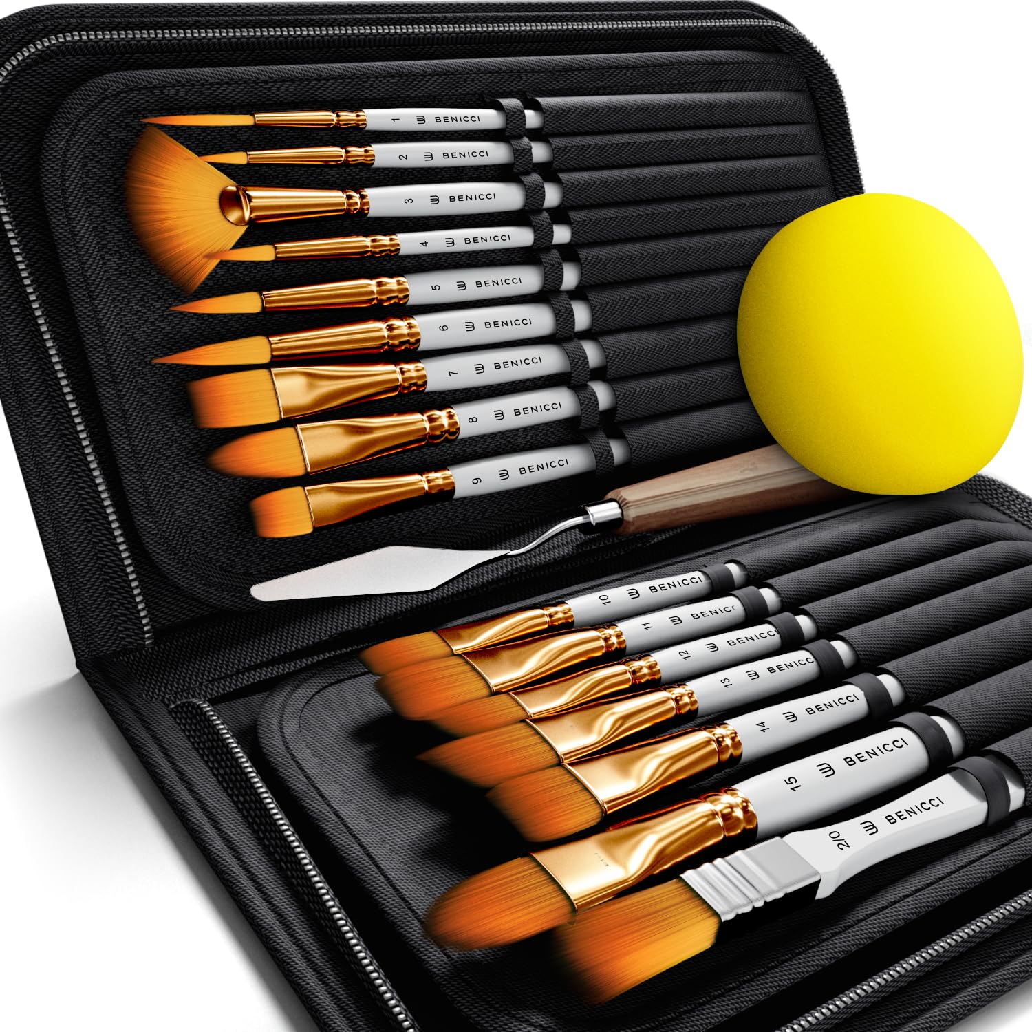 Acrylic Paint Brush Set of 16, Artist Paint Brushes for Acrylic Painting