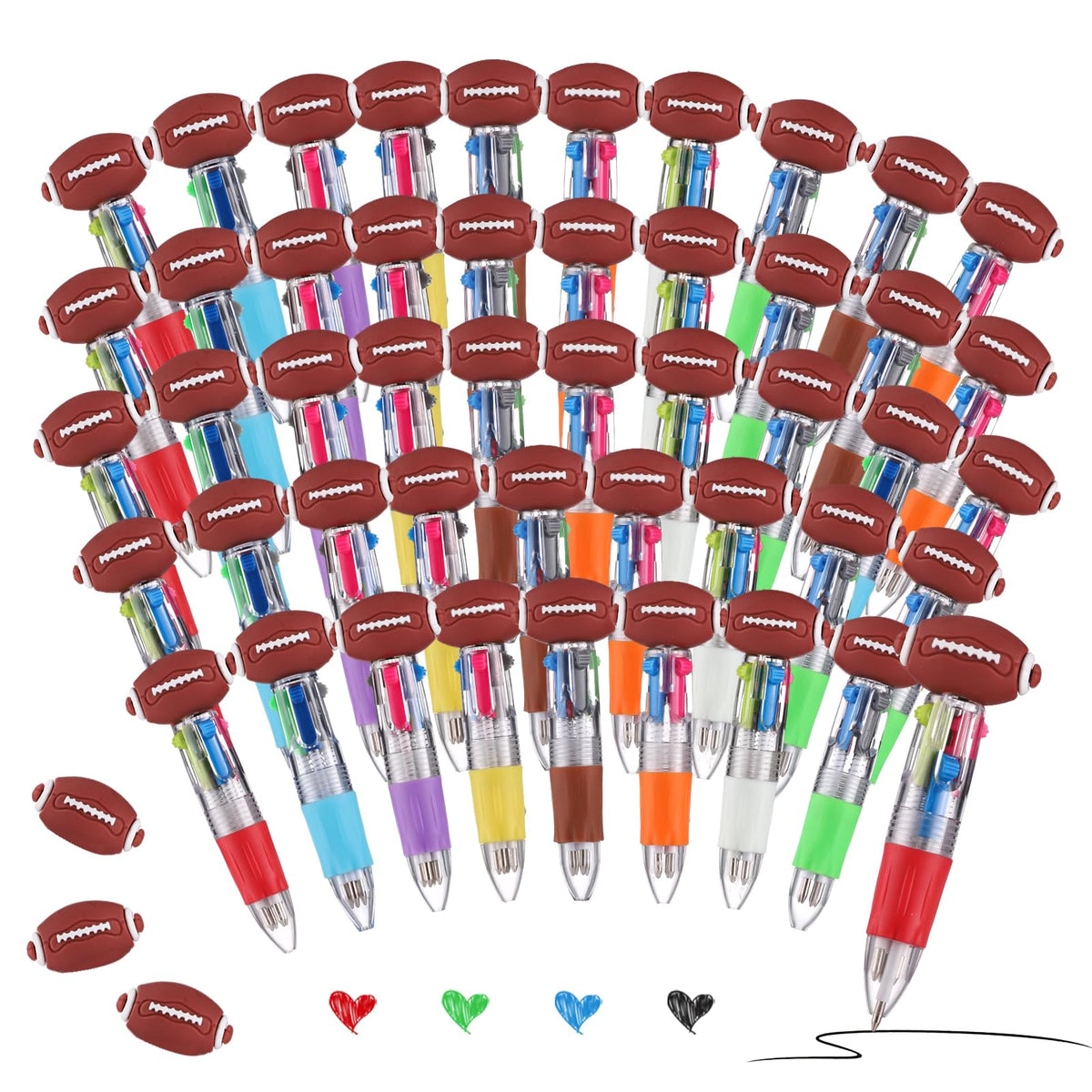BESARME 48 Pcs Football Pens, Fun Multicolor Pens Gifts for Football Game