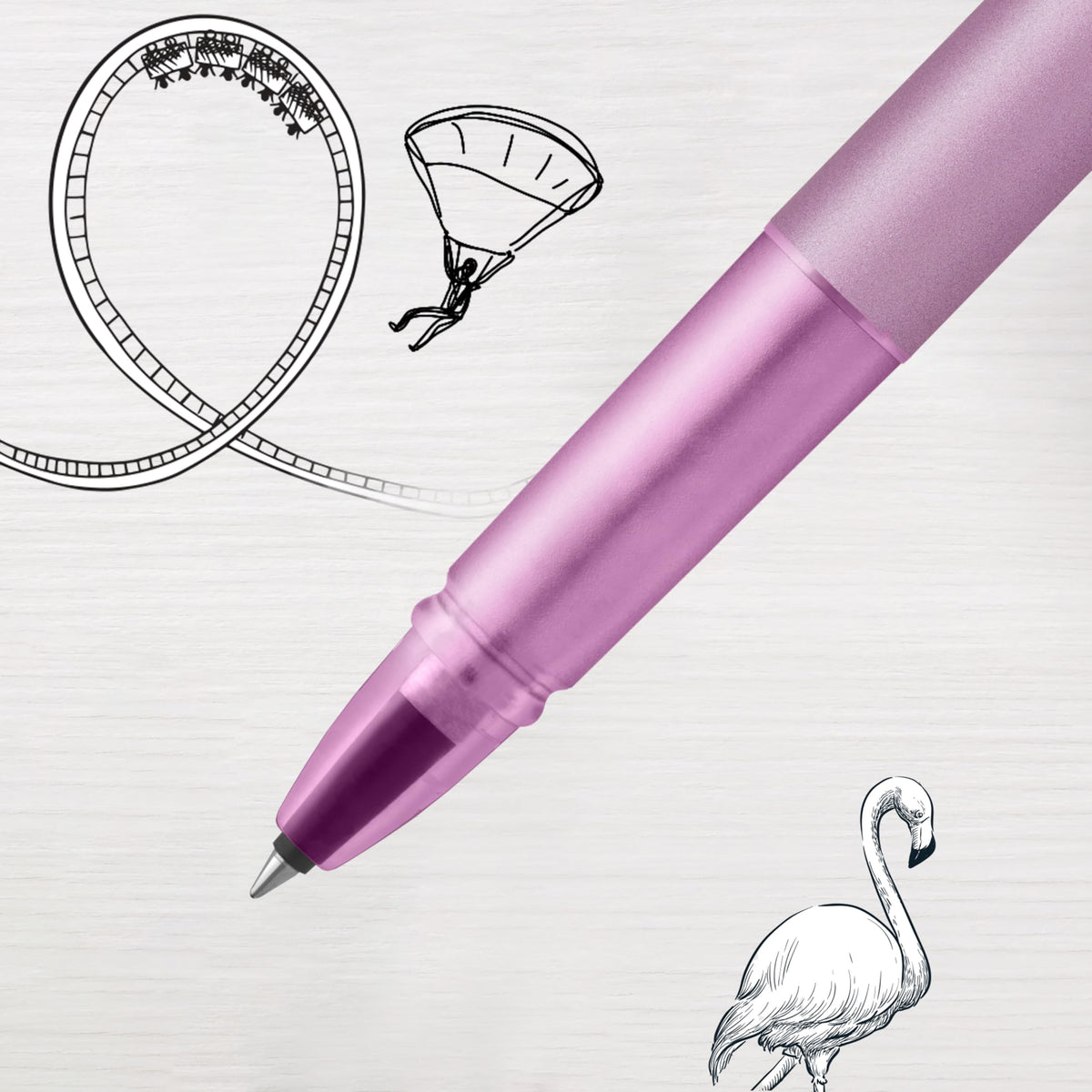 PARKER Vector XL Rollerball Pen | Metallic Lilac Lacquer on Brass | Fine Point with Black Ink