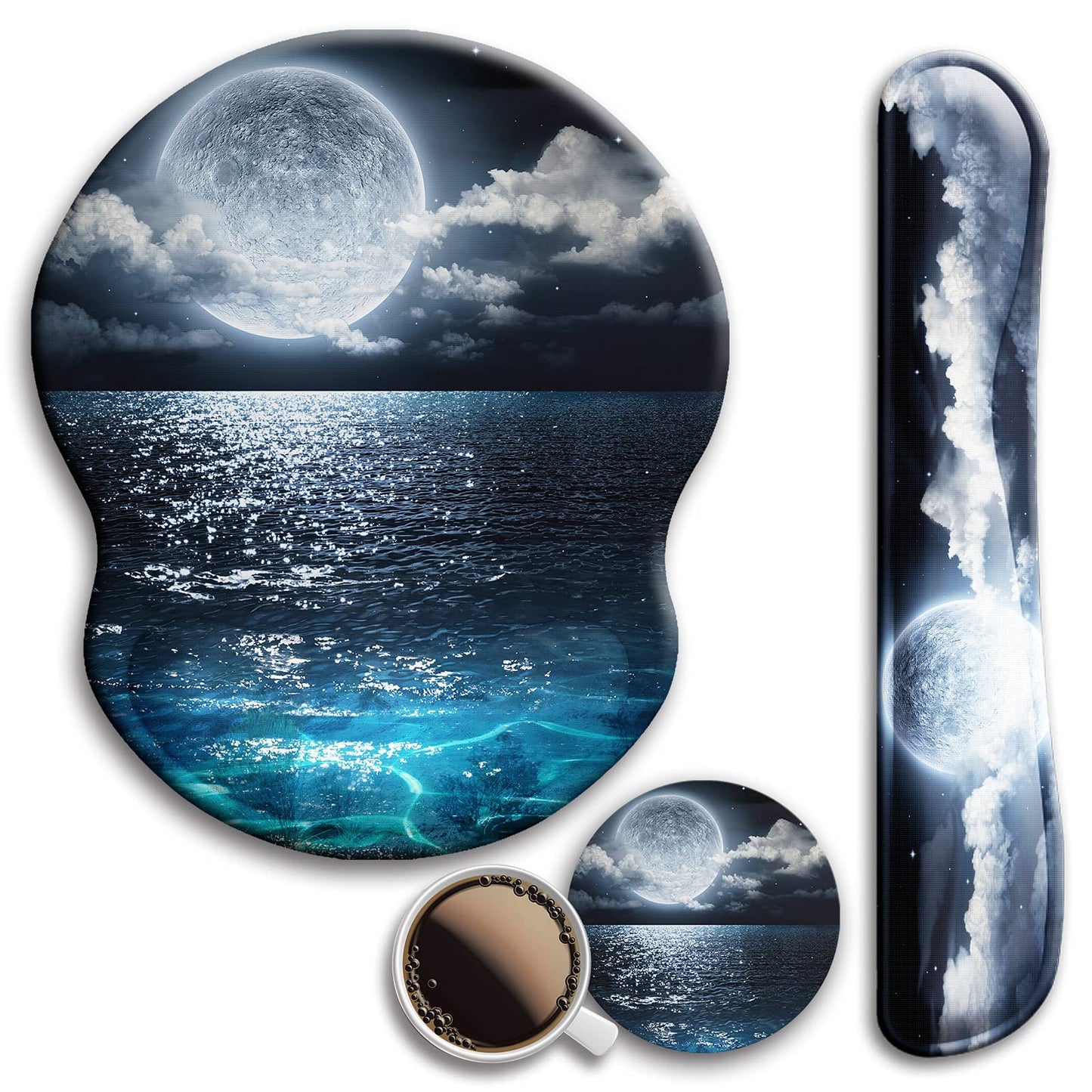 Wiabsi Mouse Pad and Keyboard Wrist Rest Support,Ergonomic Mouse Pad Set