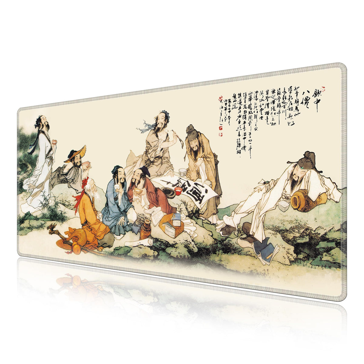 LL-COEUR XXL Landscape Gaming Mouse Pad Computer Keyboard Mat Office Desk Pad (Eight Immortals