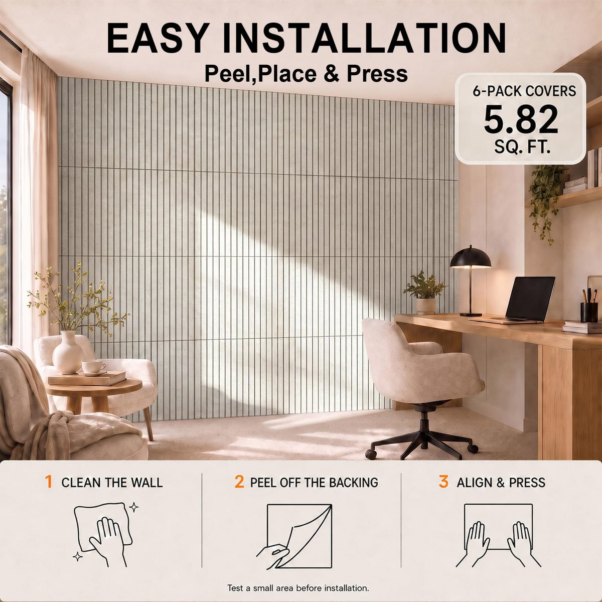 Baysola Stripe Felt Bulletin Board Tiles, Cork Board Alternative 24 x 36 in