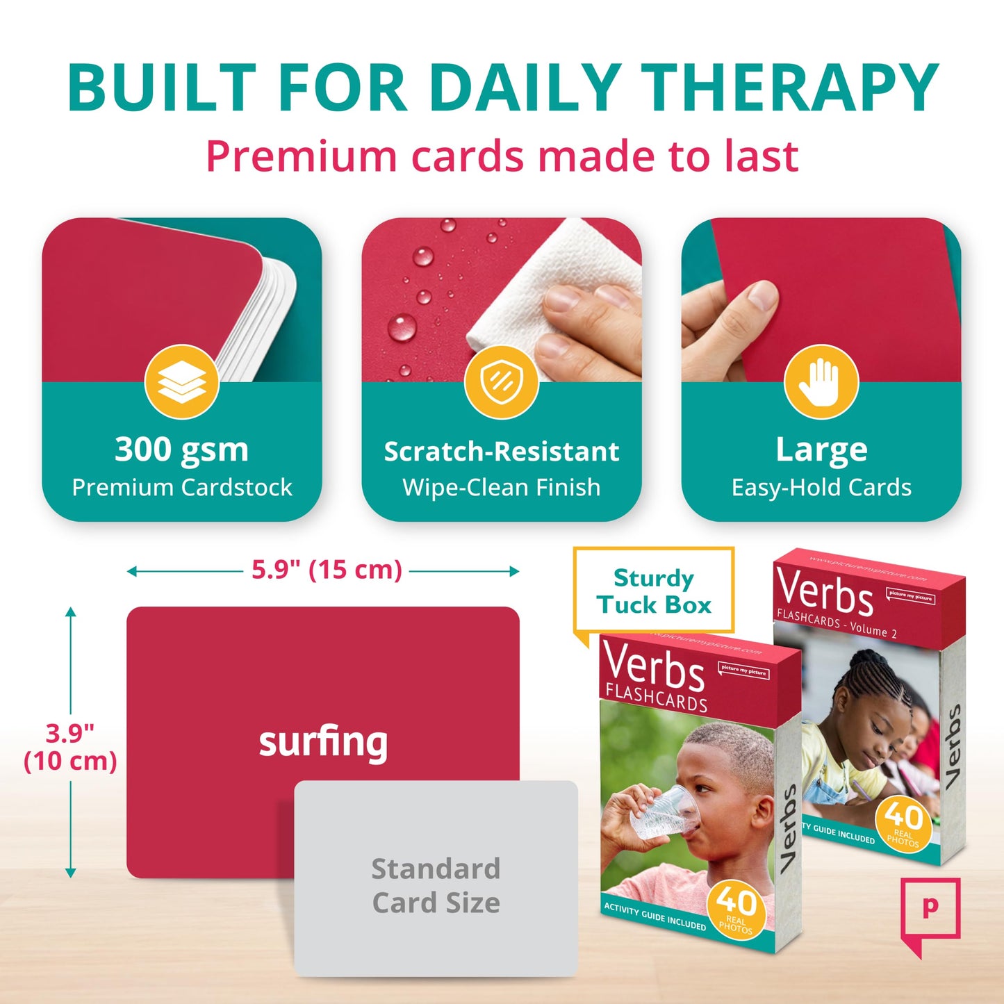 Picture My Picture Verbs ABA Therapy Cards Bundle, 80 Real Photos, Age 3+