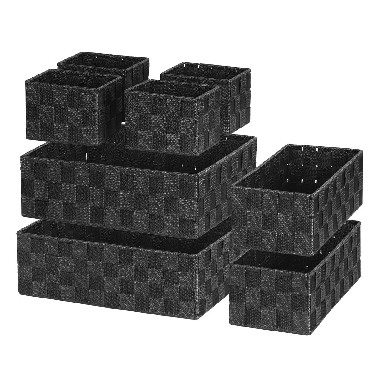 Posprica Woven Baskets, Storage Baskets for Organizing (Set of 8), Cube Baskets Bin Container