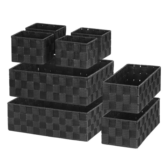 Posprica Woven Baskets, Storage Baskets for Organizing (Set of 8), Cube Baskets Bin Container