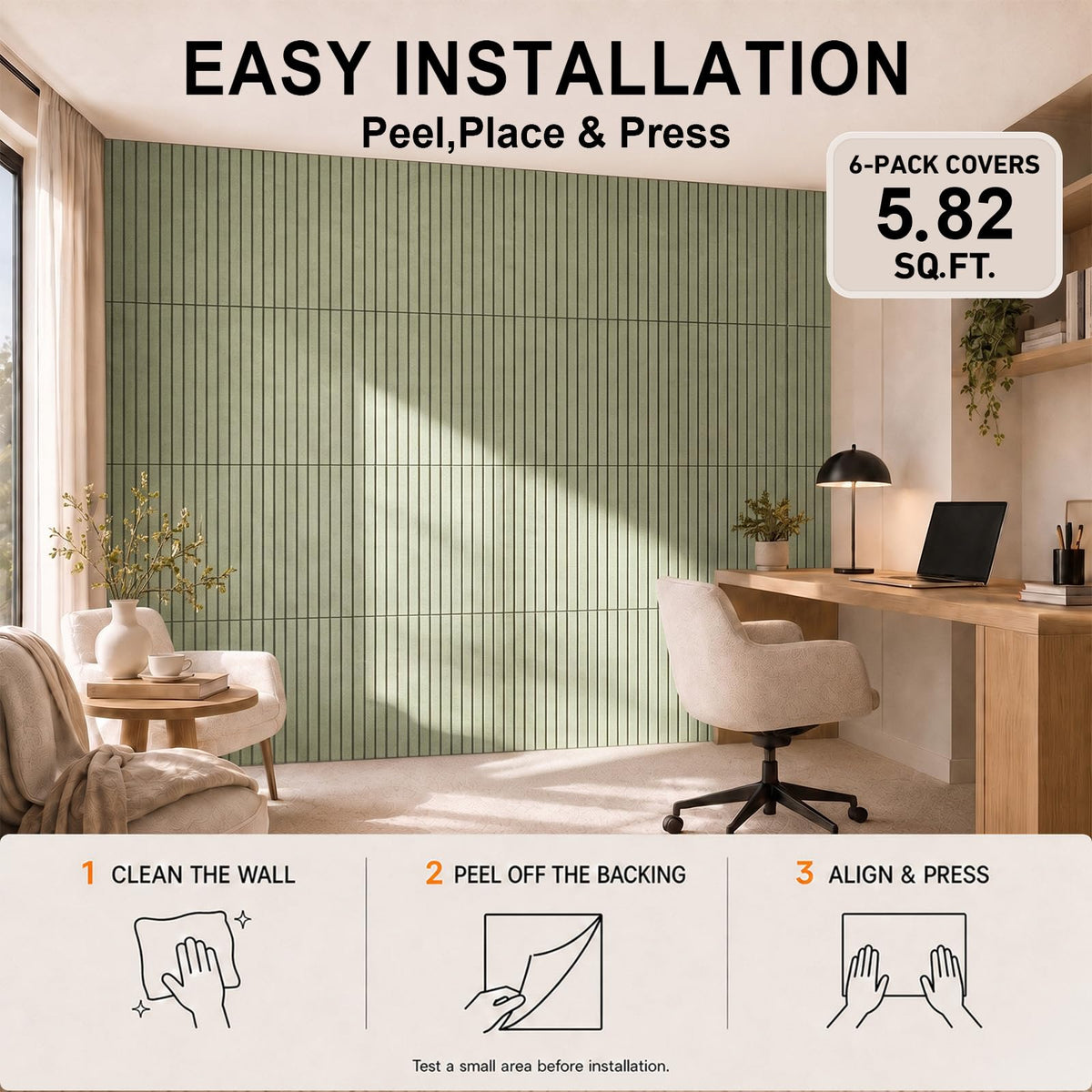 Baysola Stripe Felt Bulletin Board Tiles, Cork Board Alternative 48 x 36 in