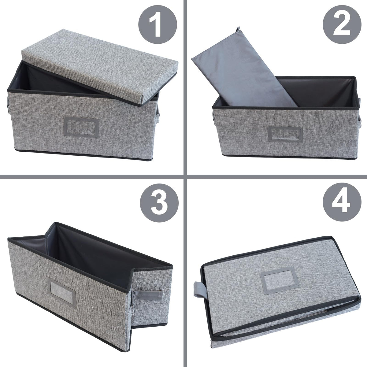 Lukeline 12-Inch Vinyl Record Storage Boxes with Lids and Handles, Stylish and Practical LP Record