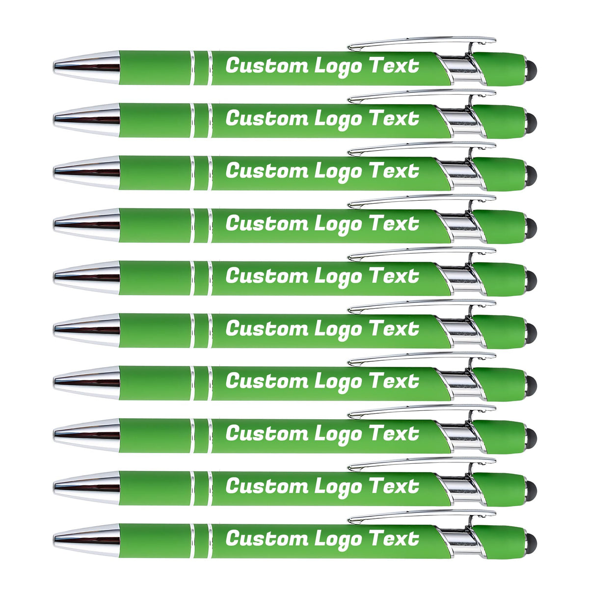 HEYZARDA Custom Pens Ballpoint with Stylus for Events, Green, 20 Pcs